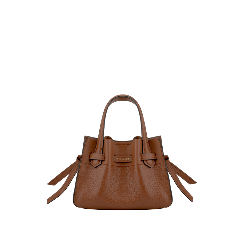 Handbag - cowhide leather POURCHET Brown
