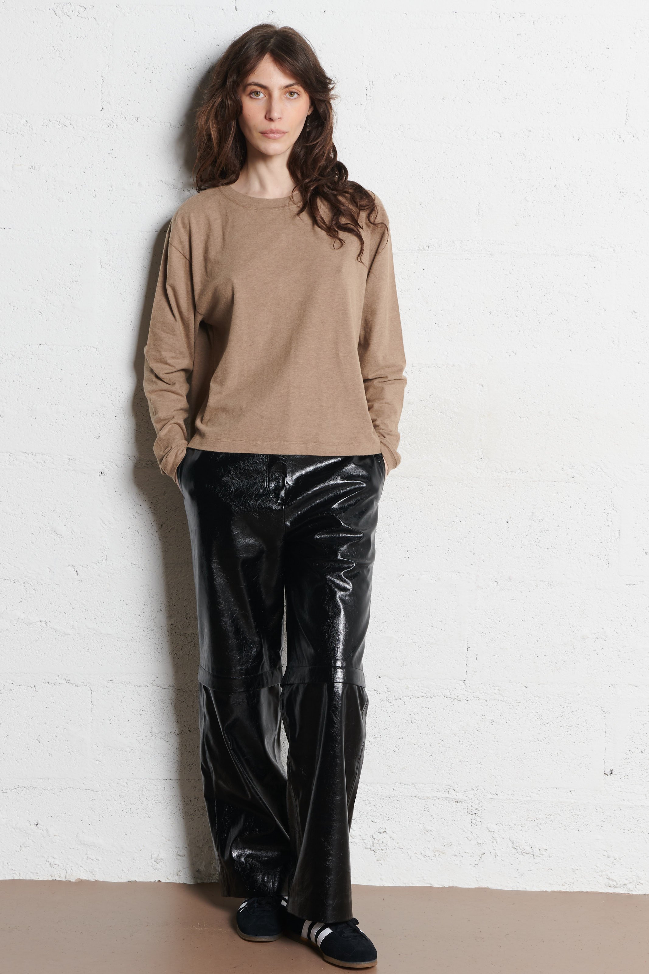 Pull col rond en coton mélangé AMERICAN VINTAGE Beige