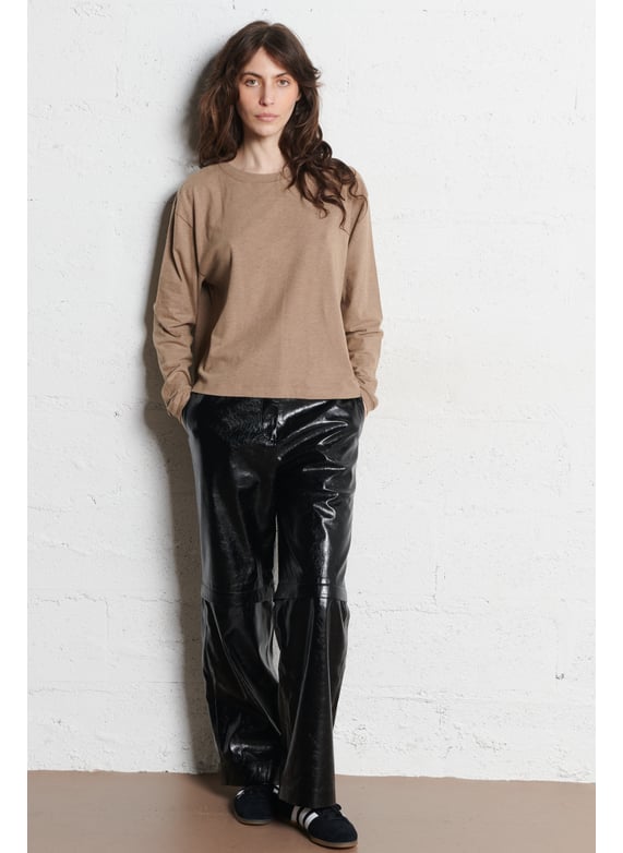 Wijde broek van imitatieleer - Look 4