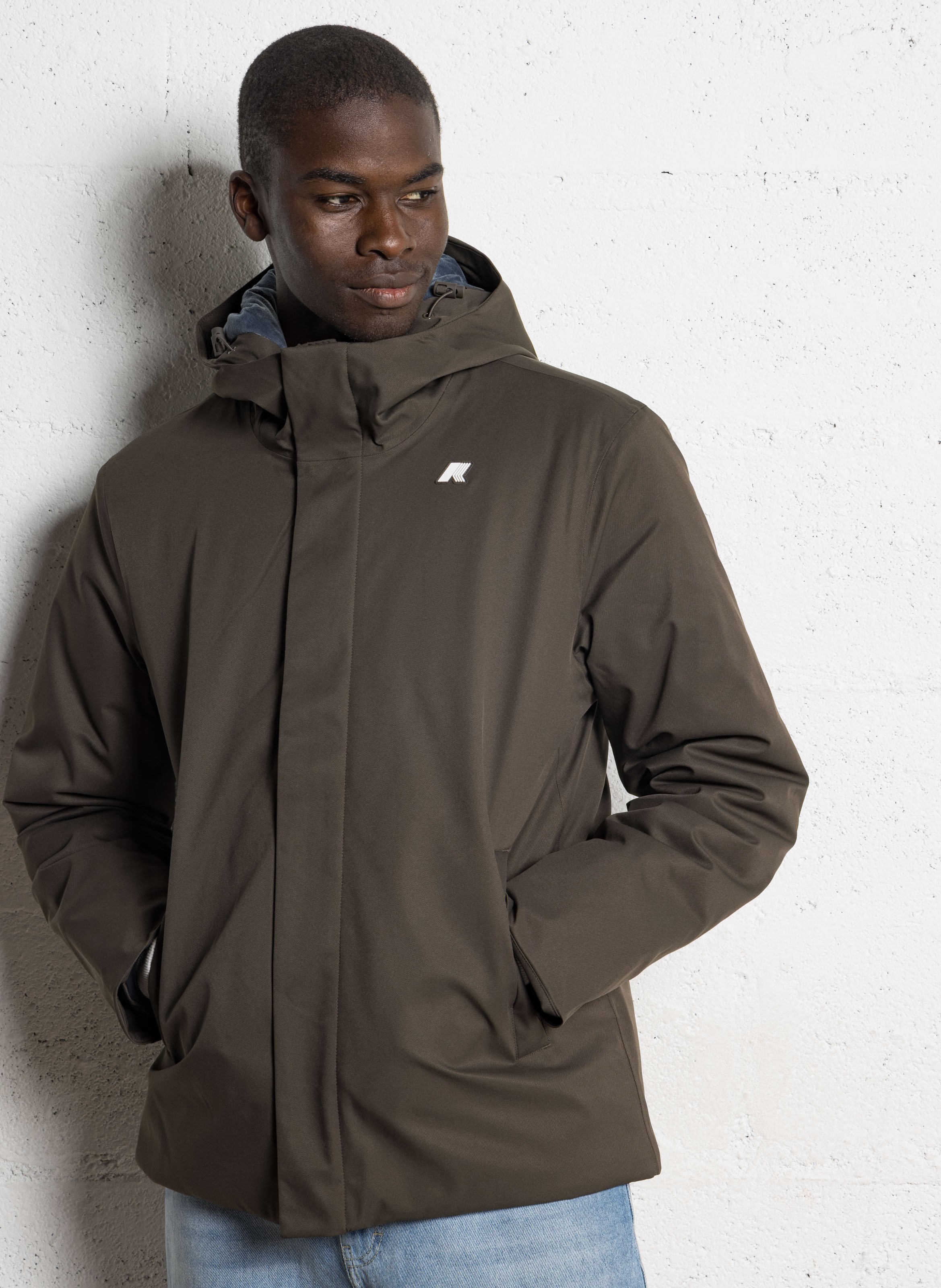 Veste col montant  K-WAY Kaki