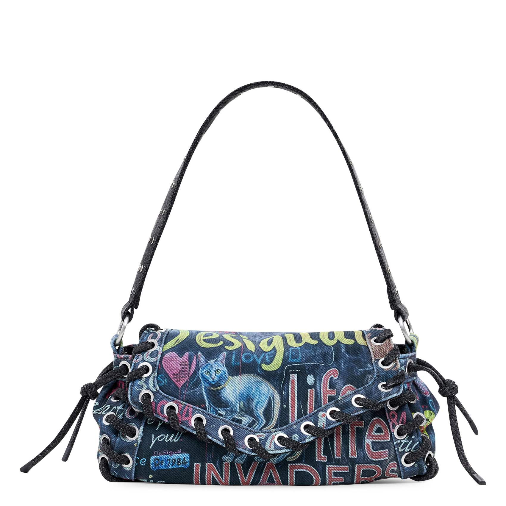Sac bandoulière baguette graffiti DESIGUAL Multicolore