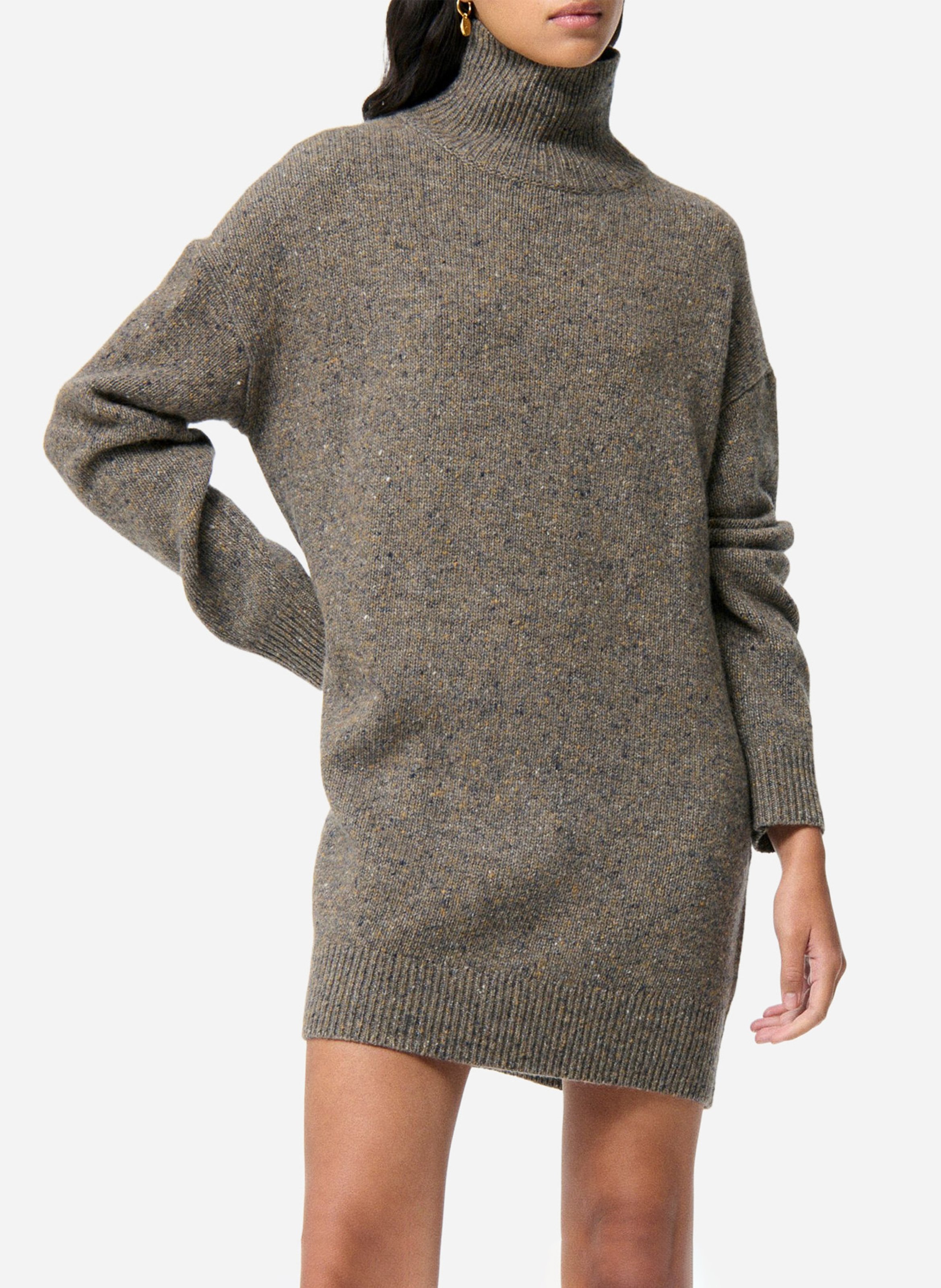 Short speckled knit dress VANESSA BRUNO Grey