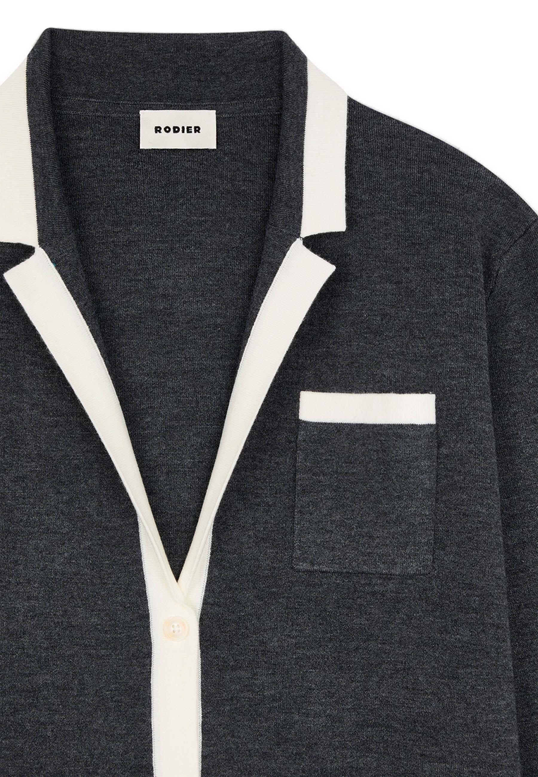 Two-tone double-faced knit jacket RODIER Grey