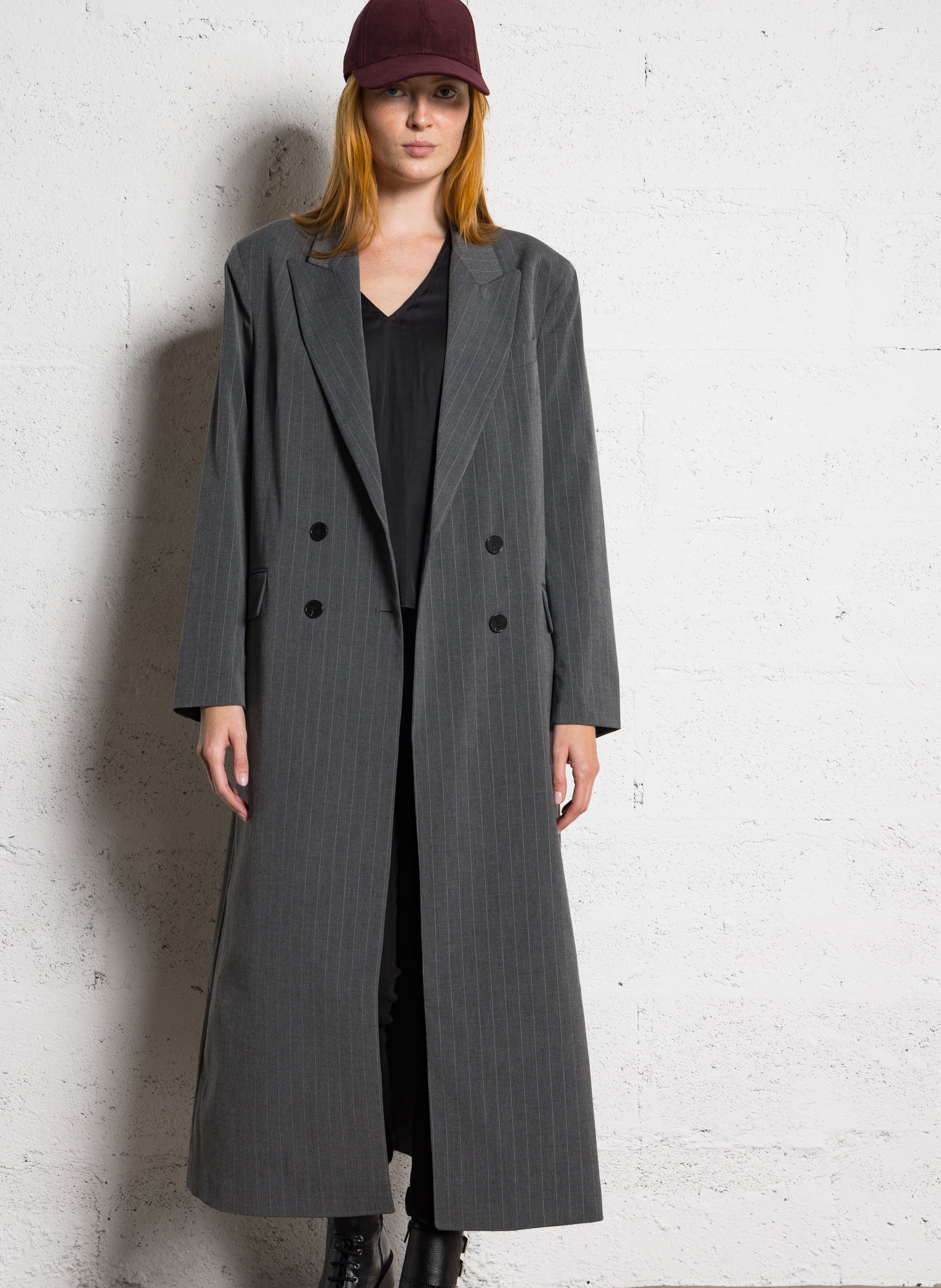 Cotton-blend cardigan with tailored collar IKKS Grey