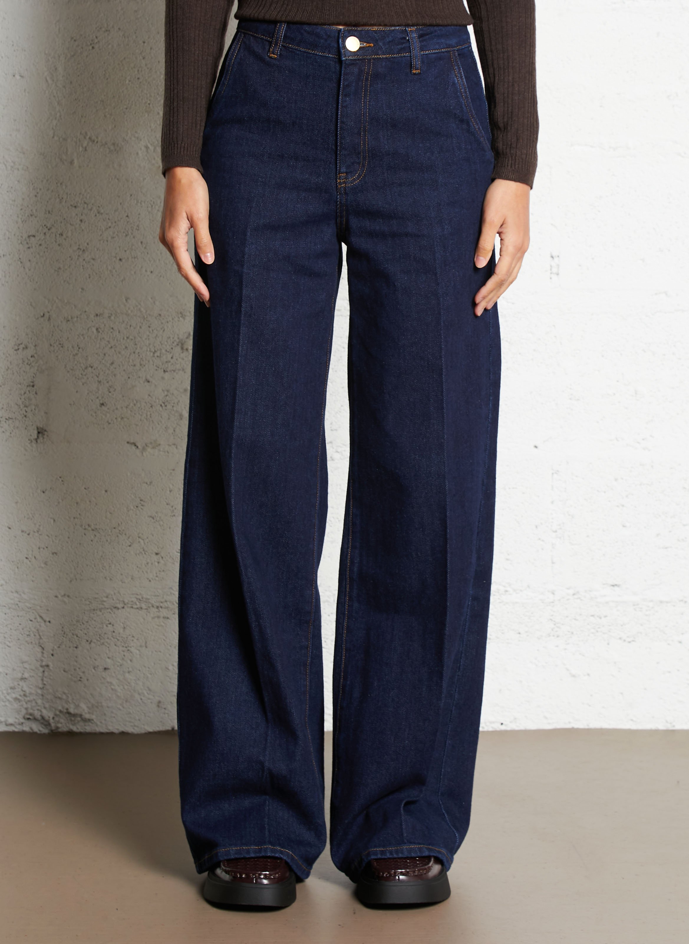 Jean large taille haute en coton mélangé LA PETITE ETOILE Bleu