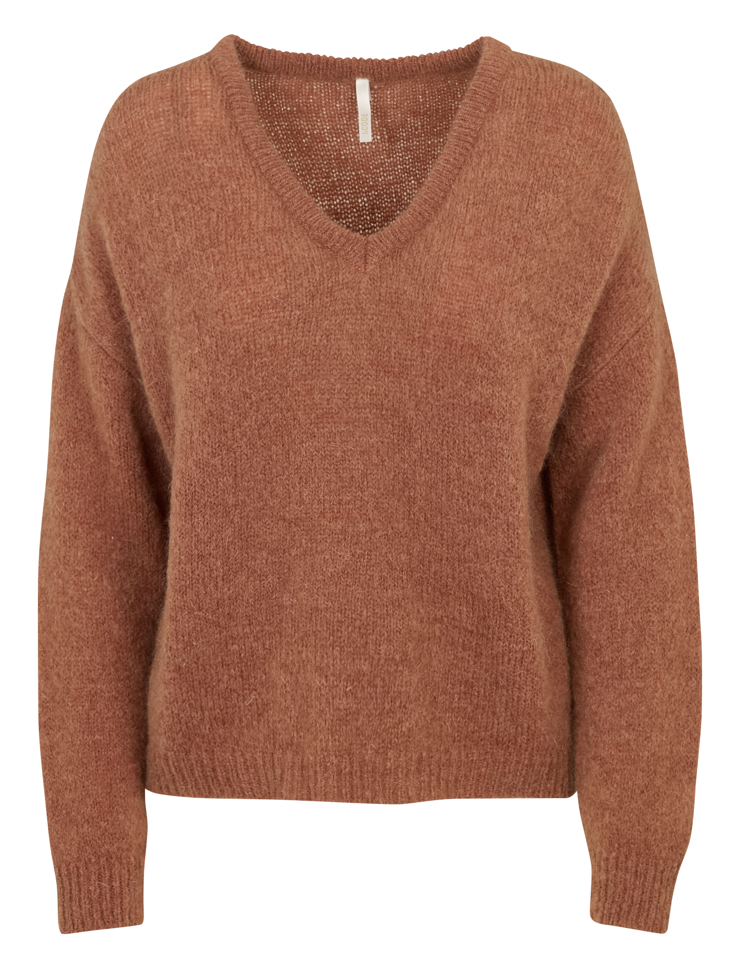 Loose-fit V-neck sweater I CODE Brown