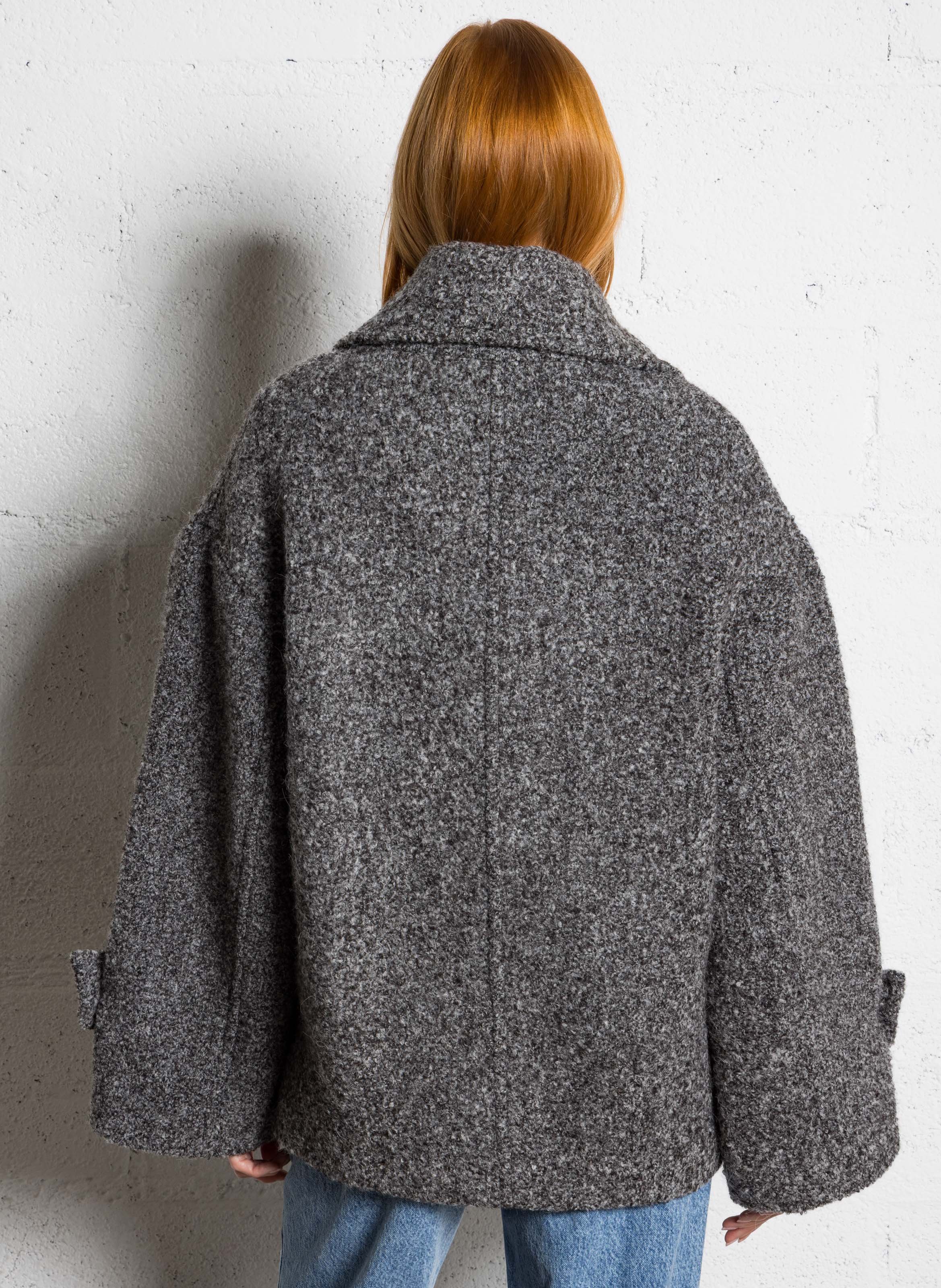 Cropped wool-blend coat MARGAUX LONNBERG Silver