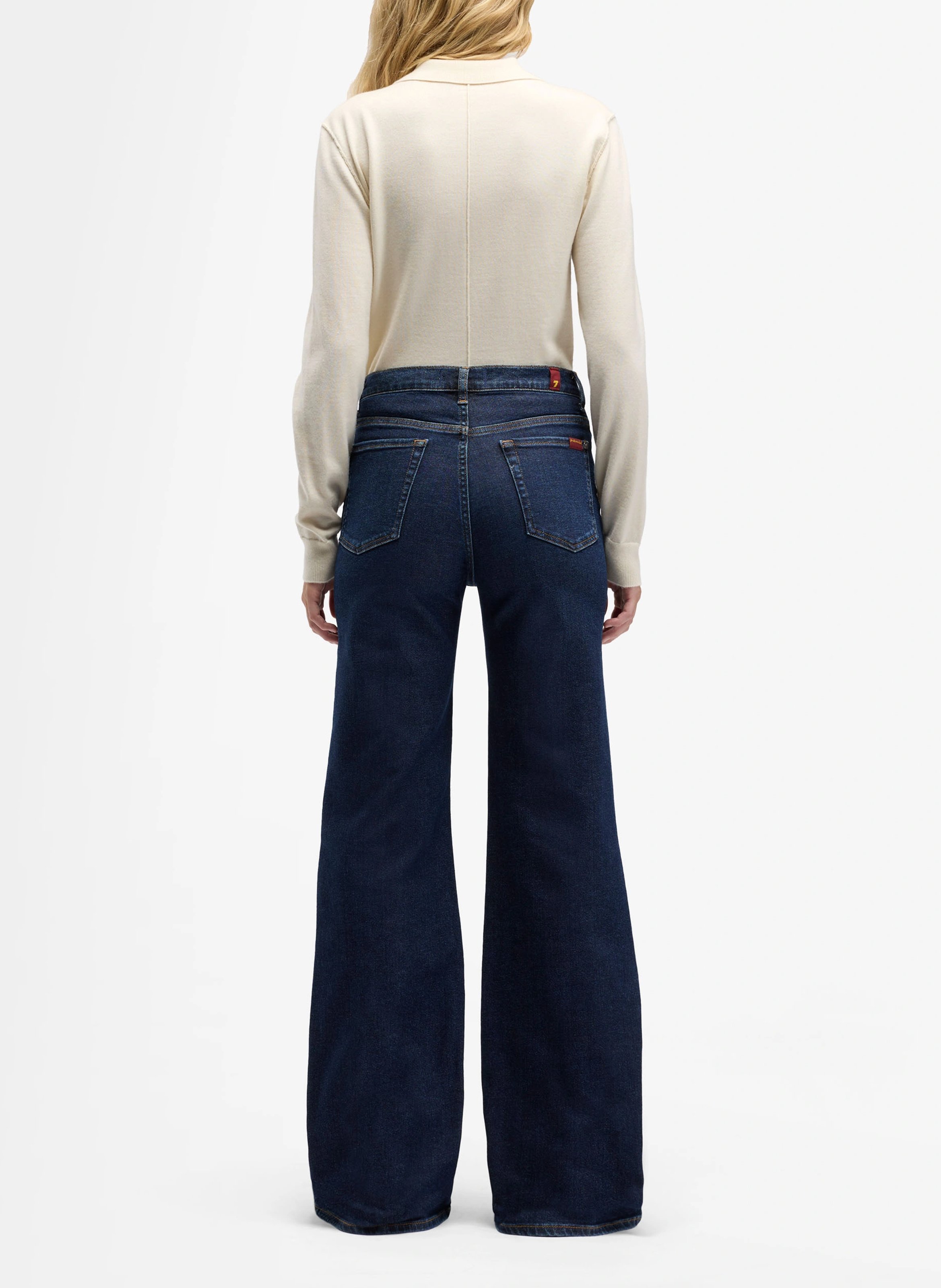 Hoge taille raw denim flared jeans 7 FOR ALL MANKIND Blauw