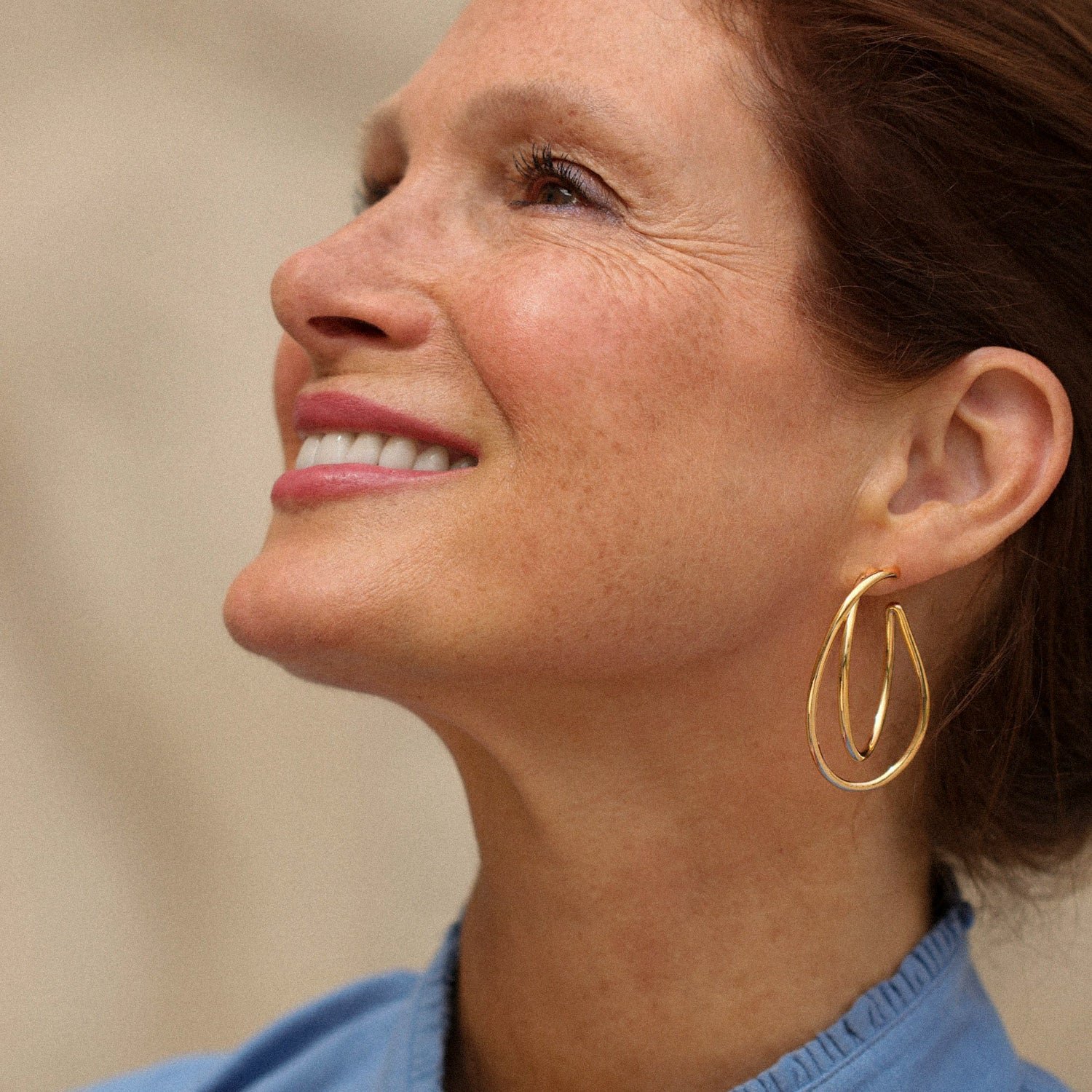 Paire de créoles, argent recyclé MAYRENA Doré