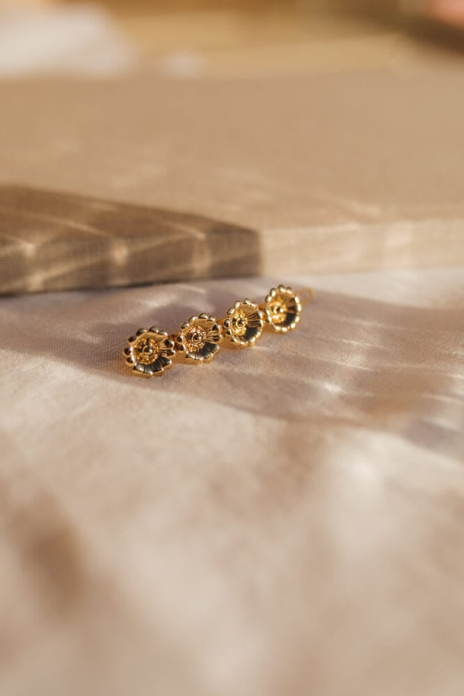 Mini silver-plated flower hair clip Golden