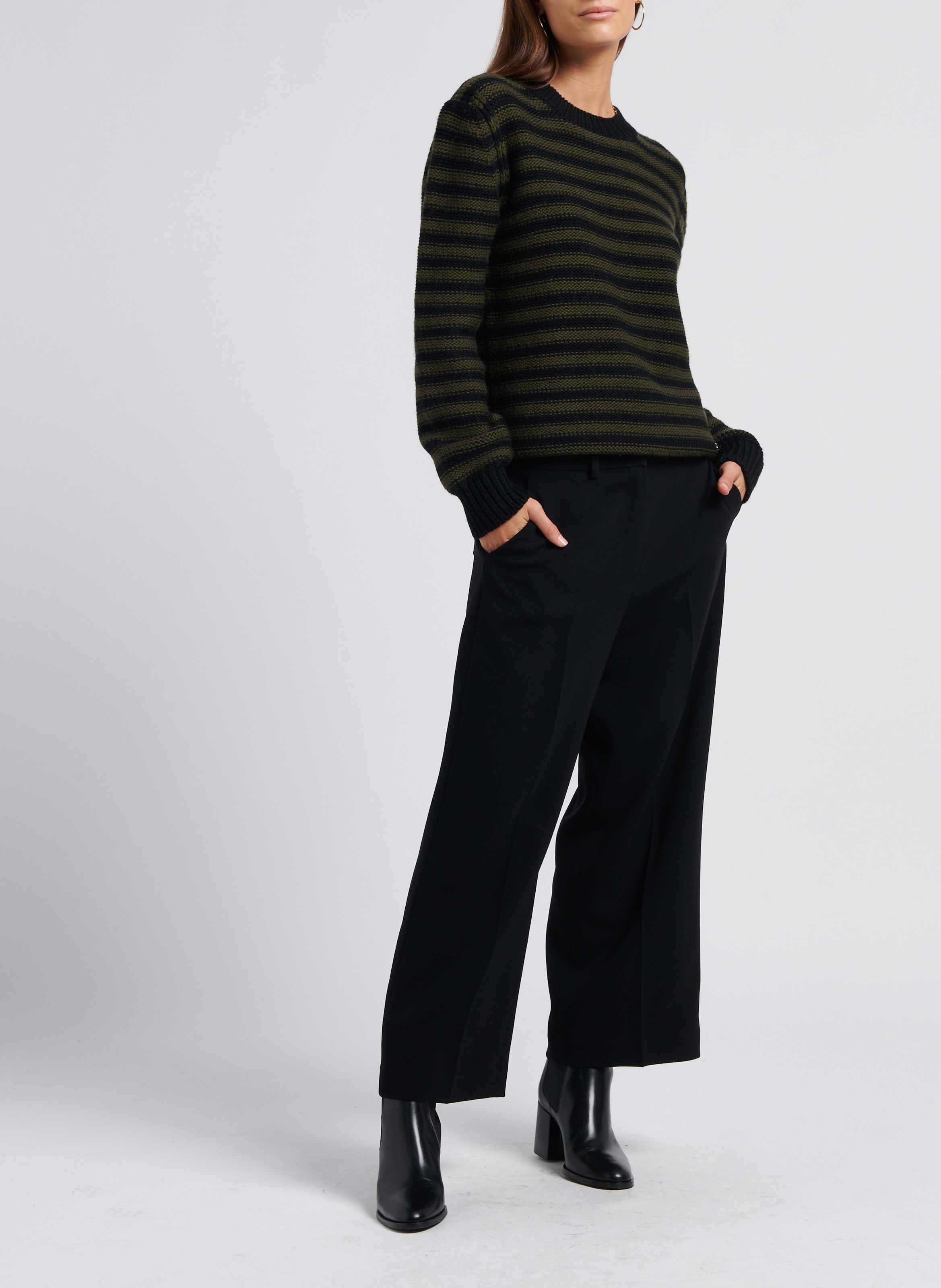 Gestreifter Rundhalspullover aus Wolle SONIA RYKIEL Gestreift