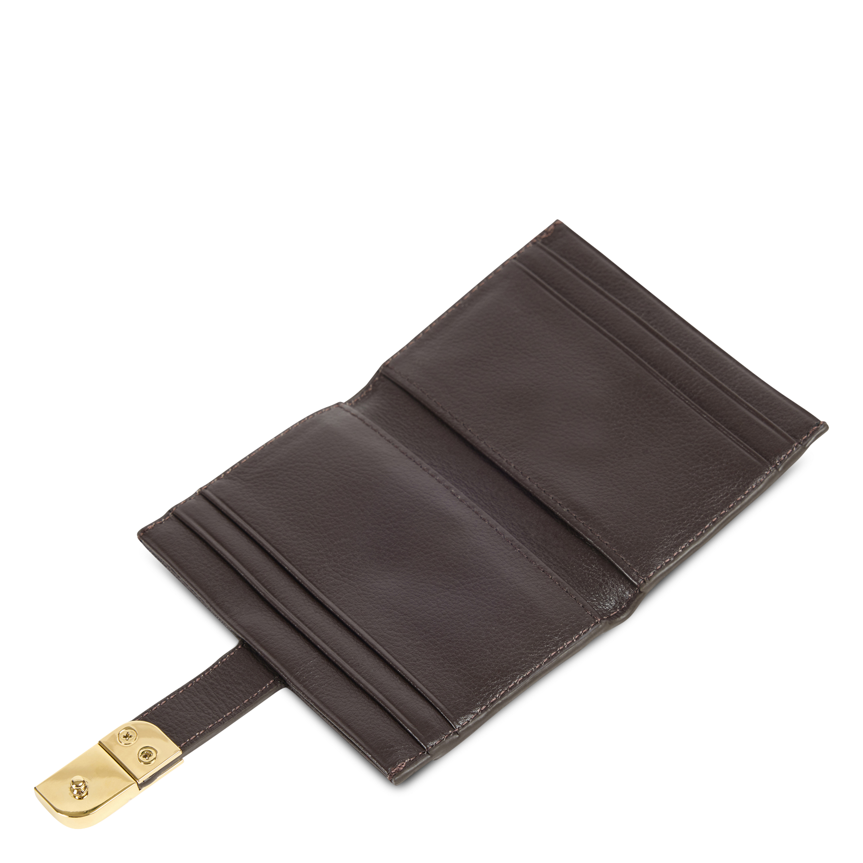 Effen leren kaarthouder NAT & NIN Bruin