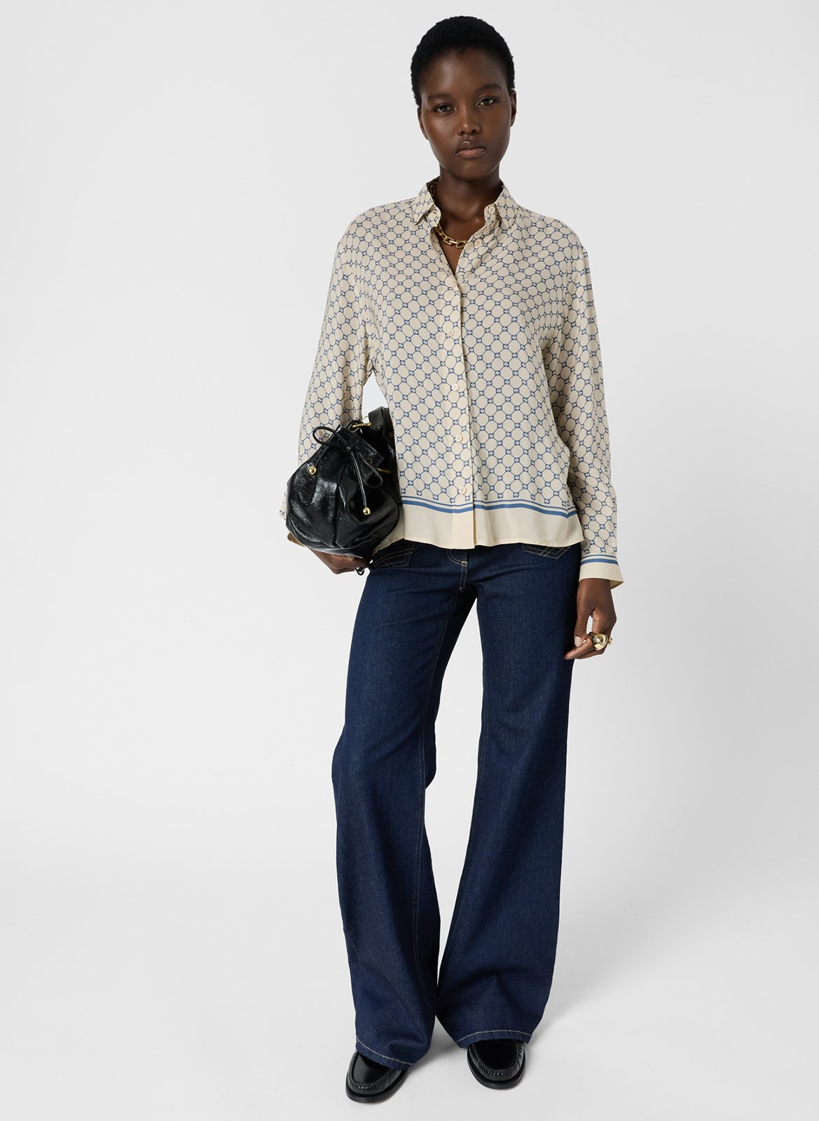 Chemise imprimée col montant GERARD DAREL Bleu