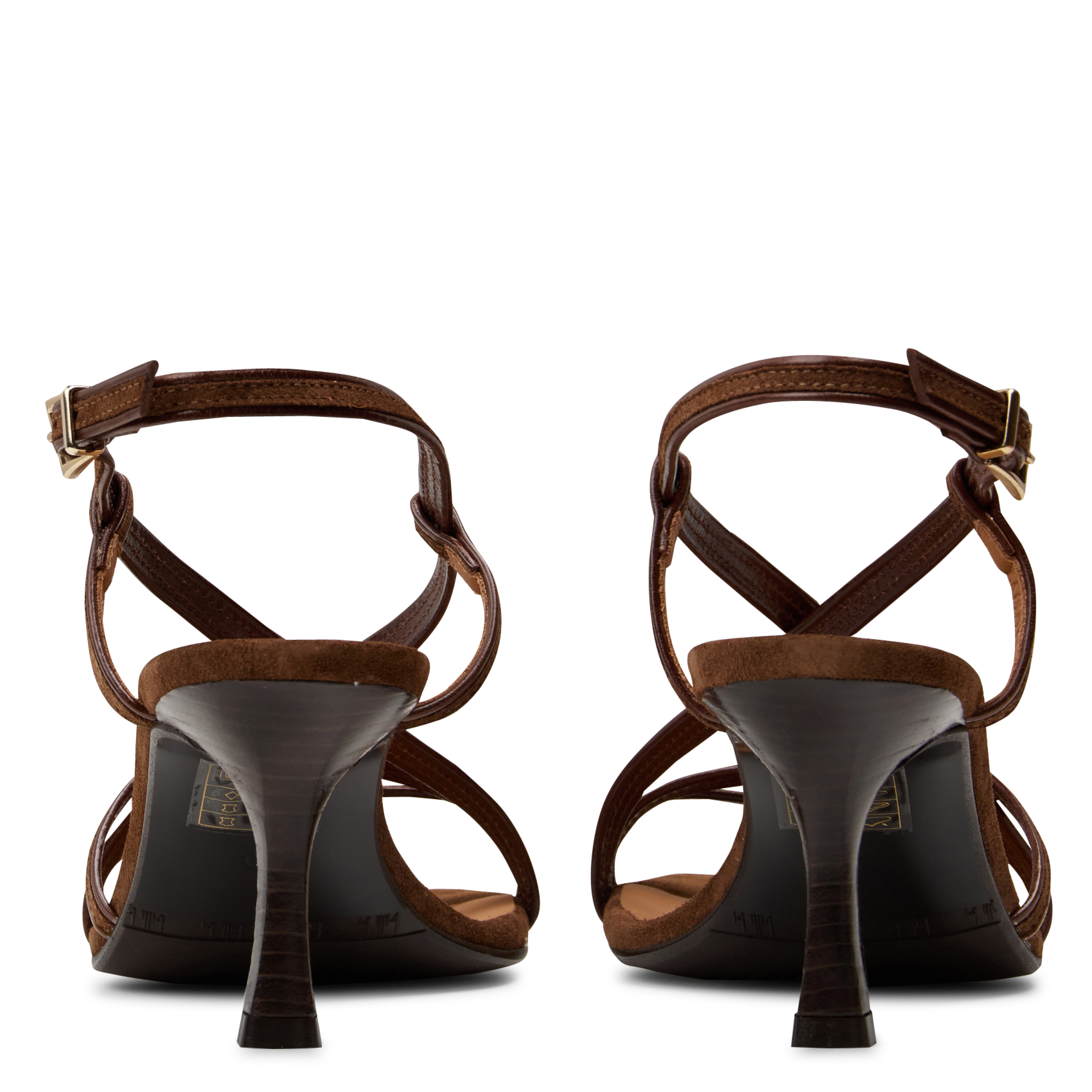 Suède sandalen met hak BILLI BI Bruin