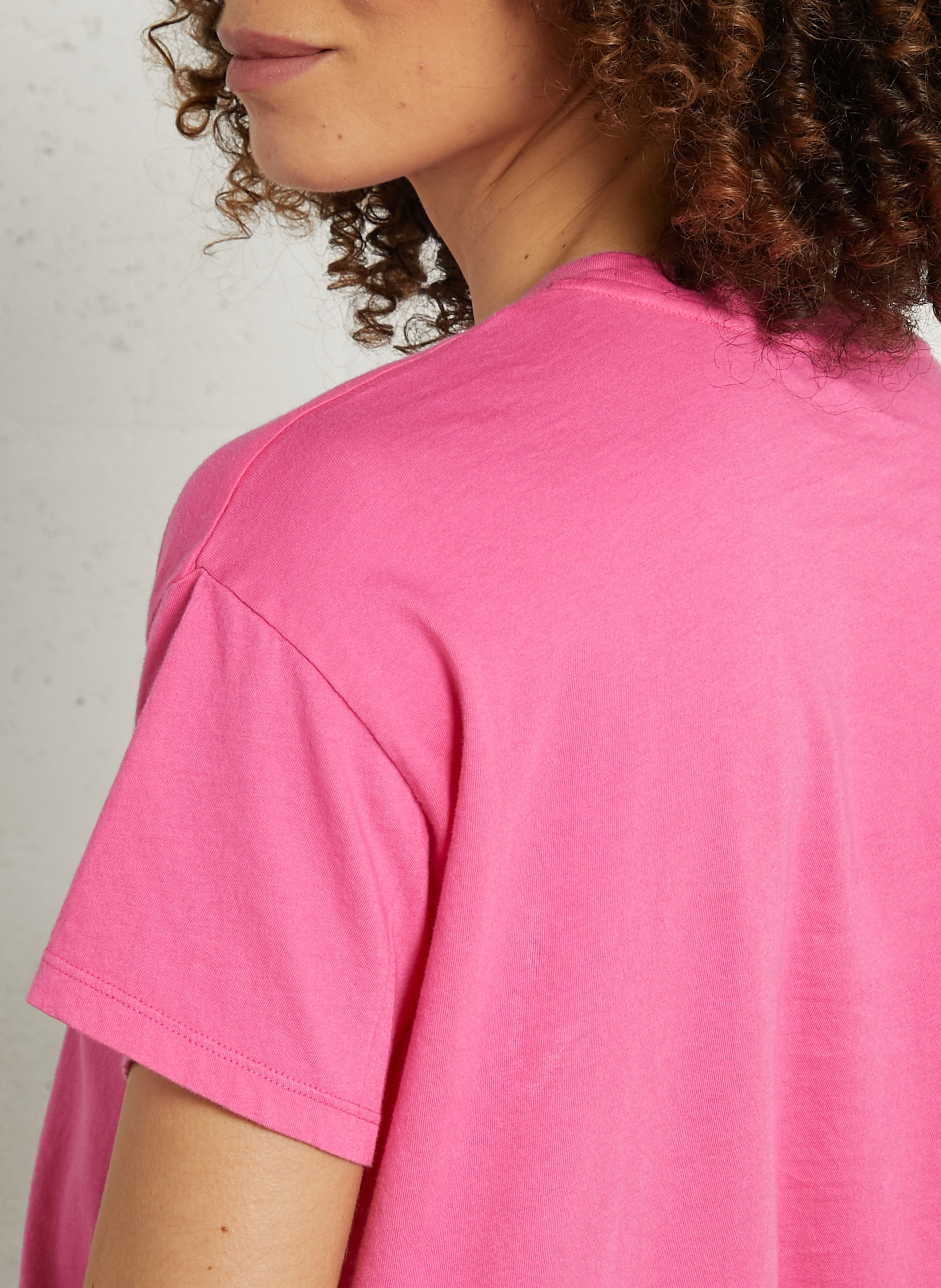 T-Shirt mit kurzen Ärmeln in Uni-Farbe MAJESTIC FILATURES Rosa
