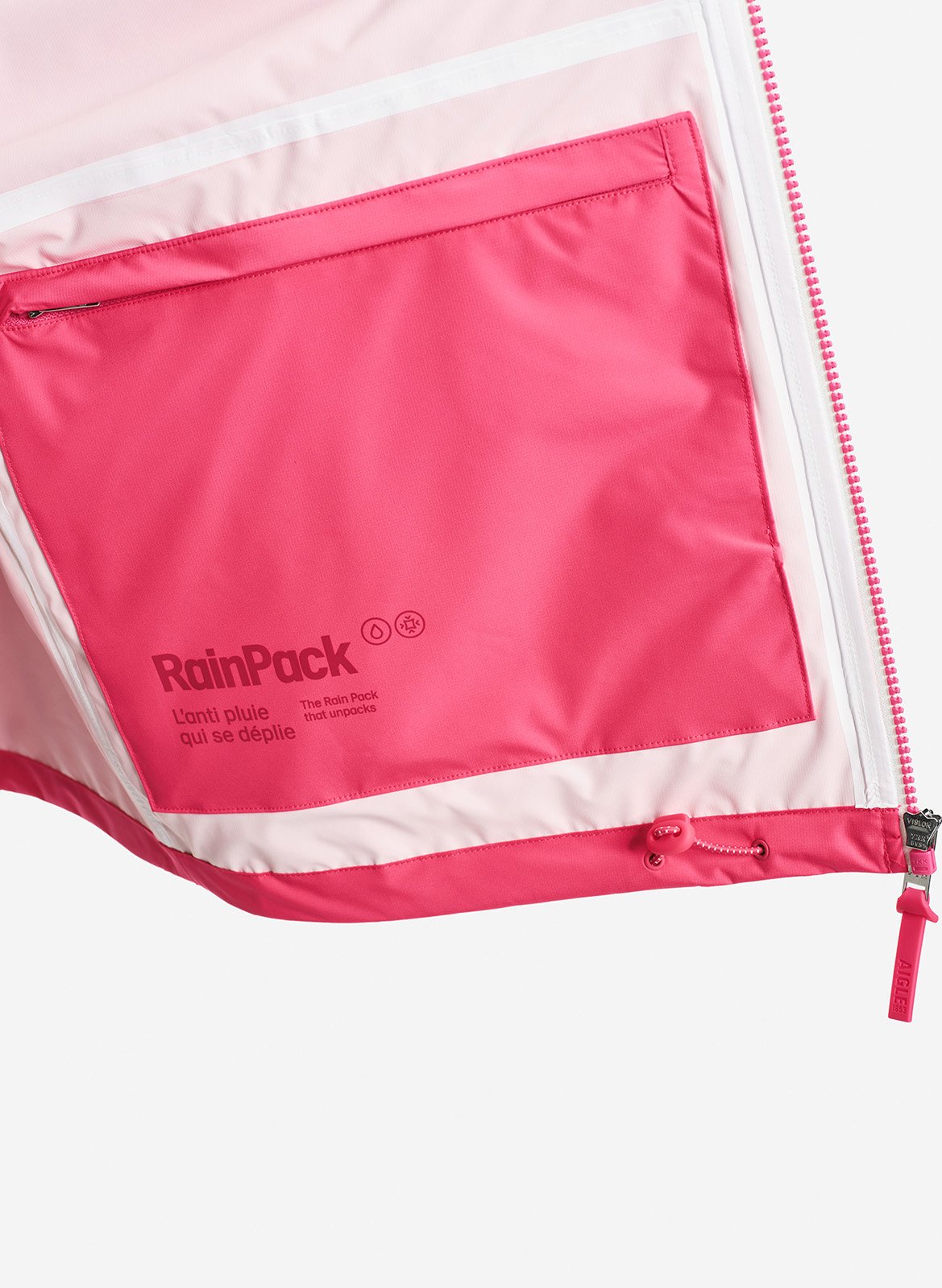 Veste coupe-vent unie à capuche AIGLE Rose