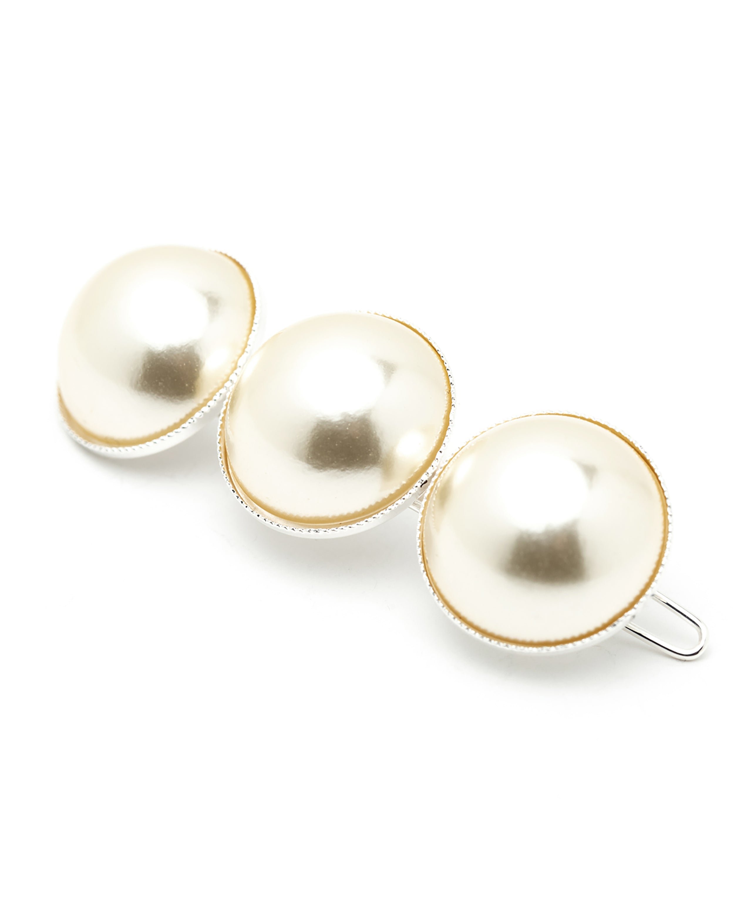 Maxi gold plated bead barrette NÉLYA Argent