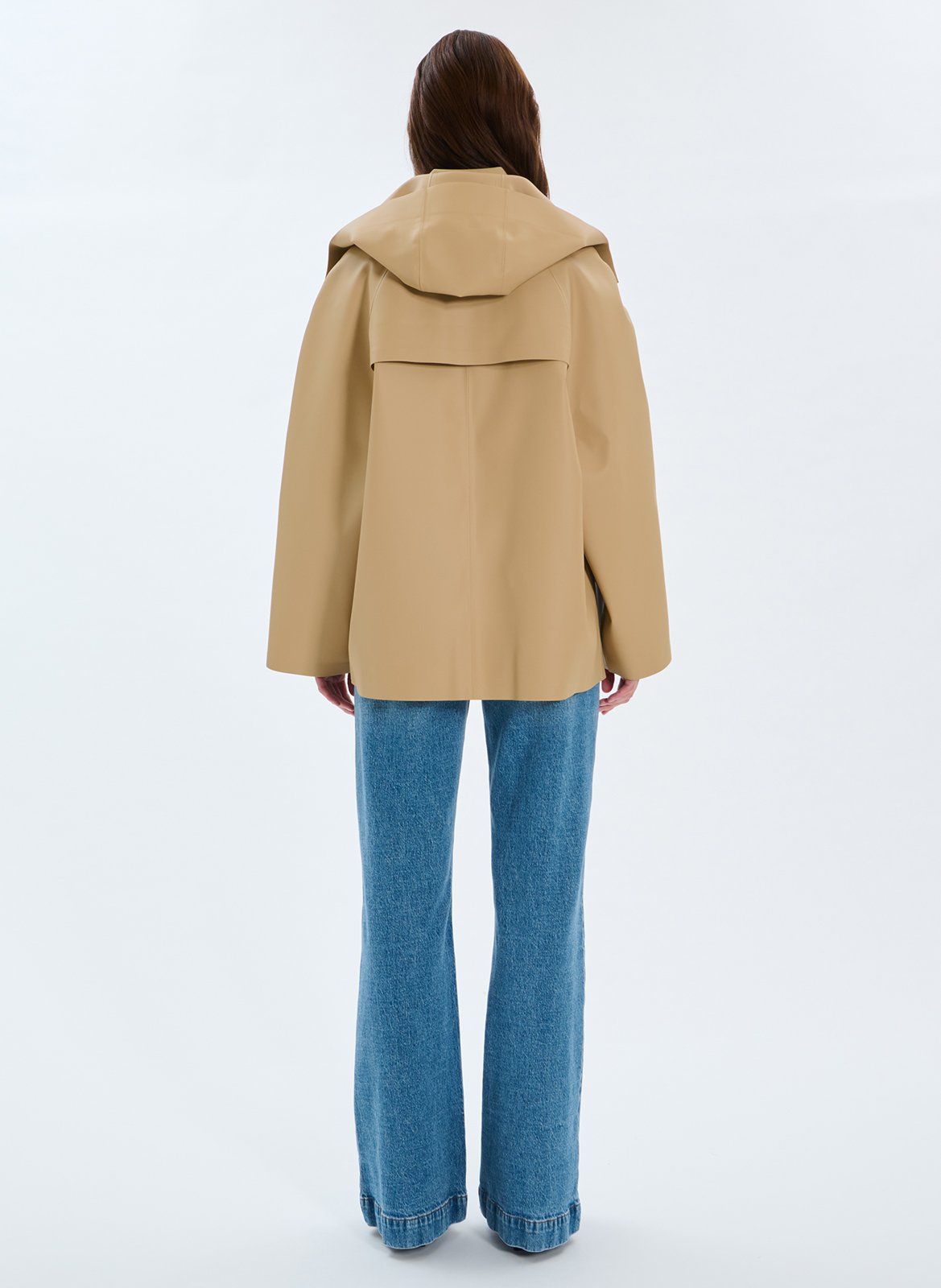 Weite einfarbige Knopfjacke ZAPA Beige