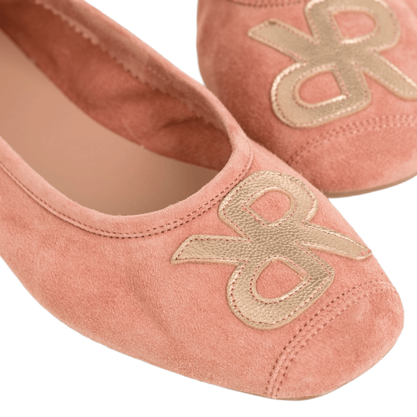 Ballerines en cuir velours REQINS Rose