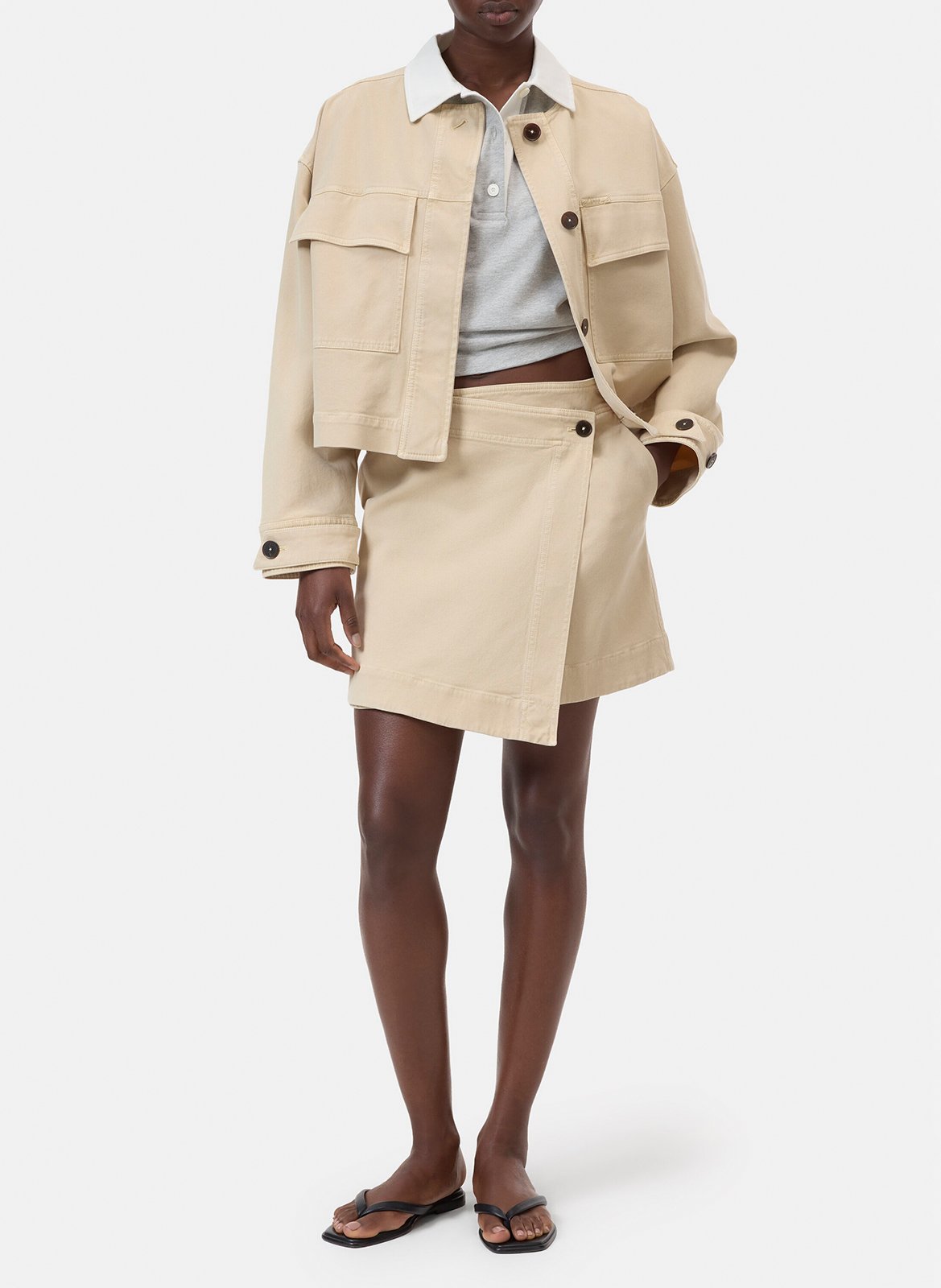 Falda recta cruzada lisa CLOSED Beige