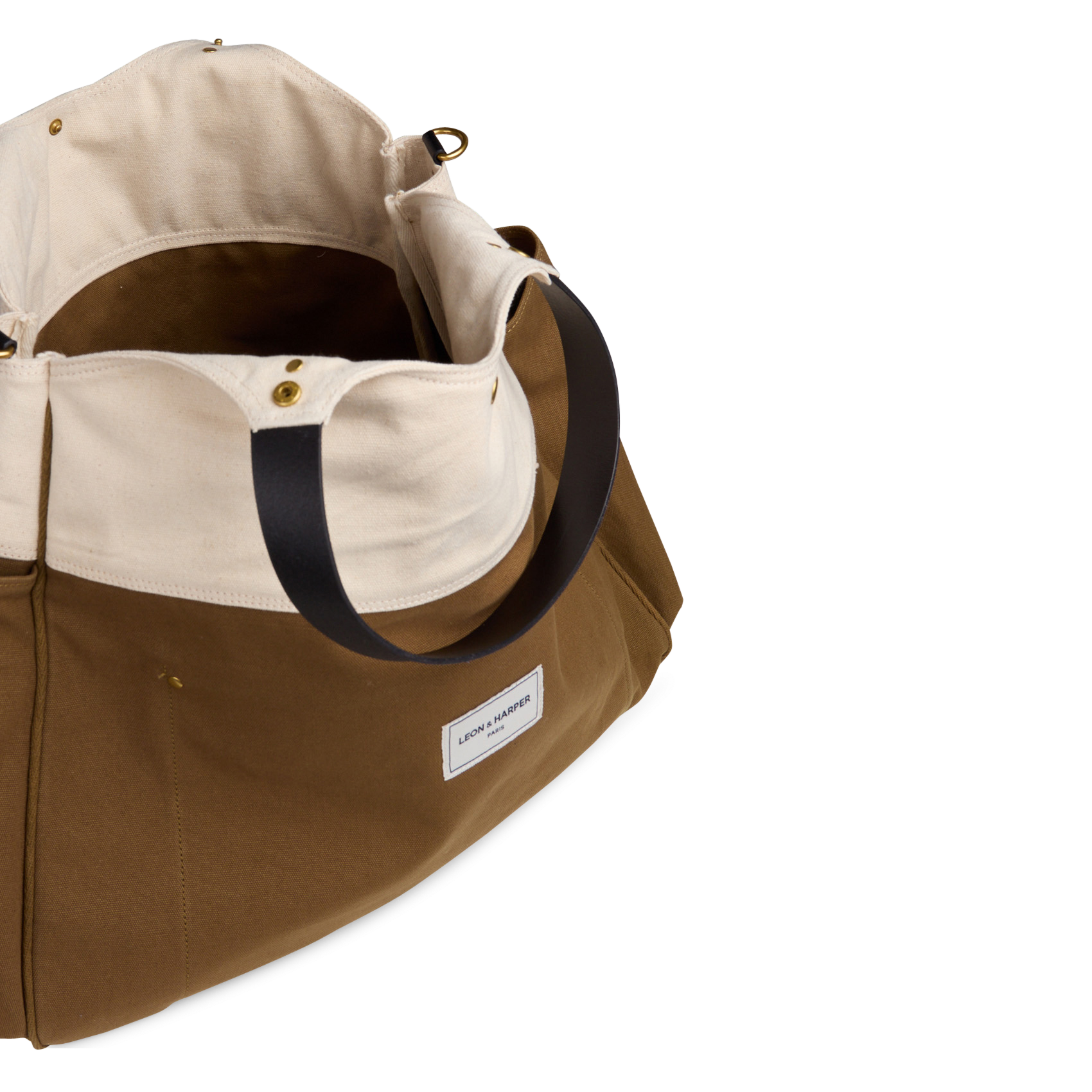 Sac cabas en coton LEON & HARPER Marron