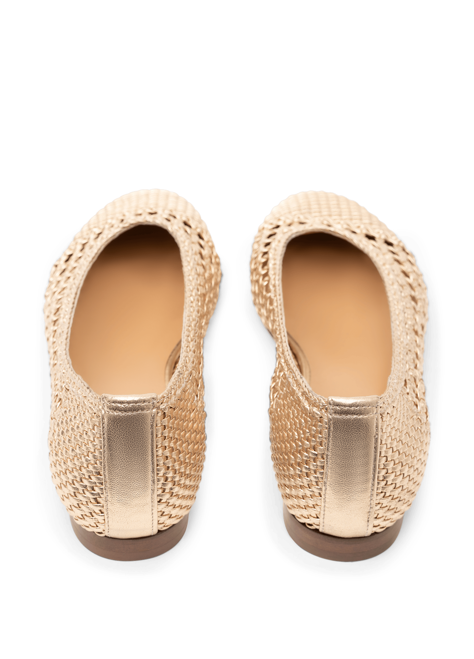 Braided gold nappa leather ballerina flats PARALLELE PARIS Golden
