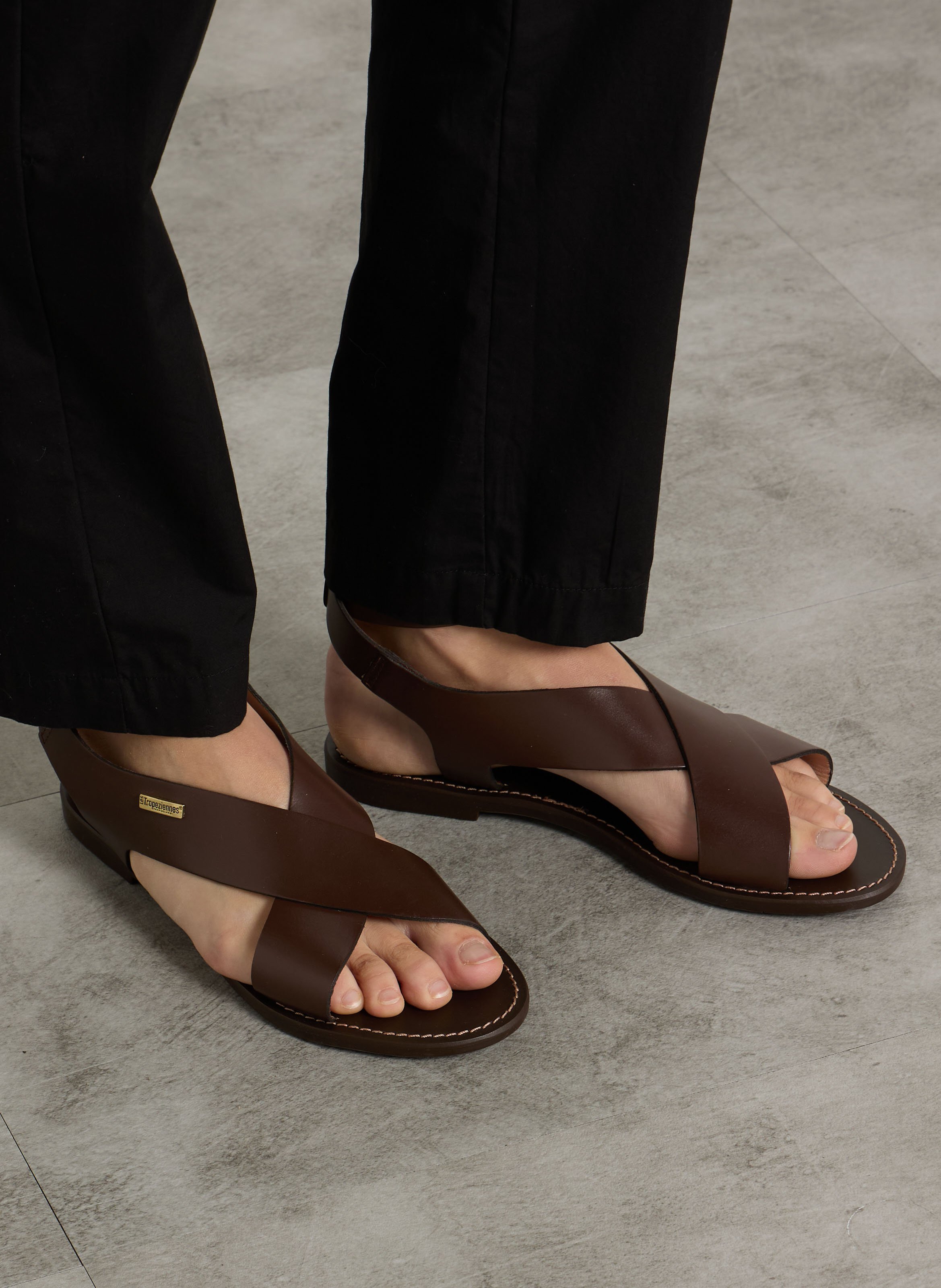 Leren sandalen LES TROPEZIENNES PAR M.BELARBI Bruin