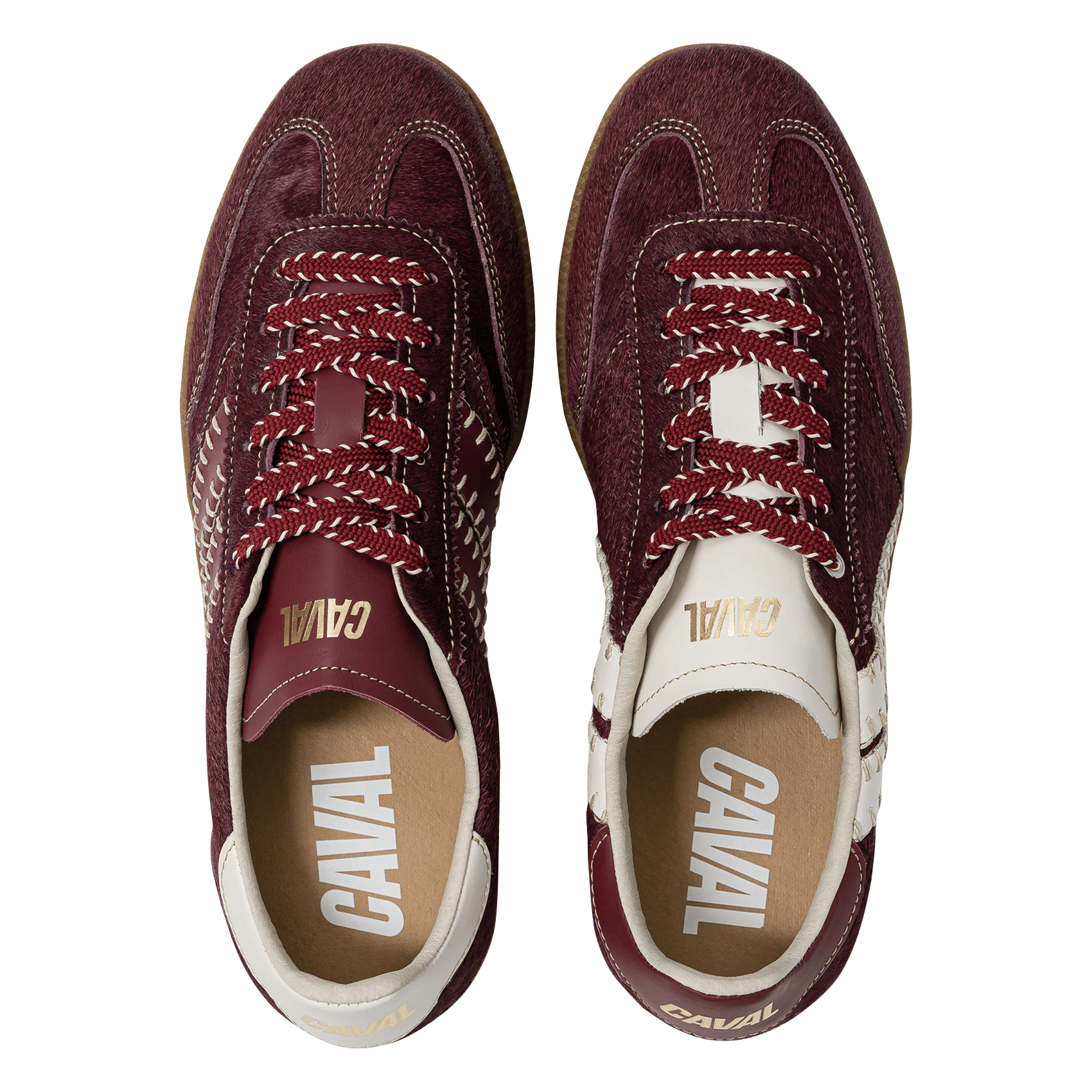 Baskets basses en cuir pony CAVAL Marron