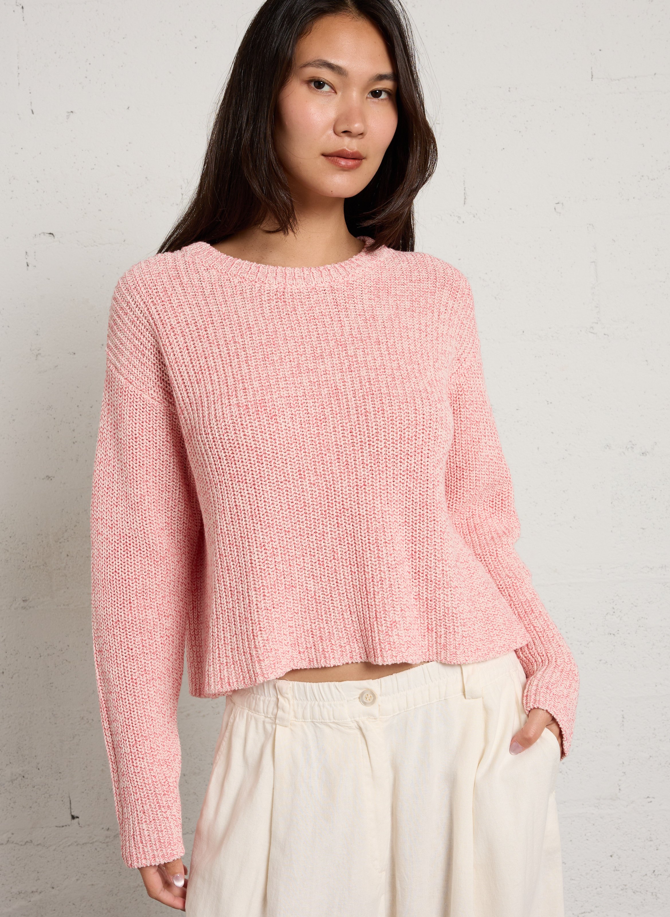 Pull droit col rond en coton bio AMERICAN VINTAGE