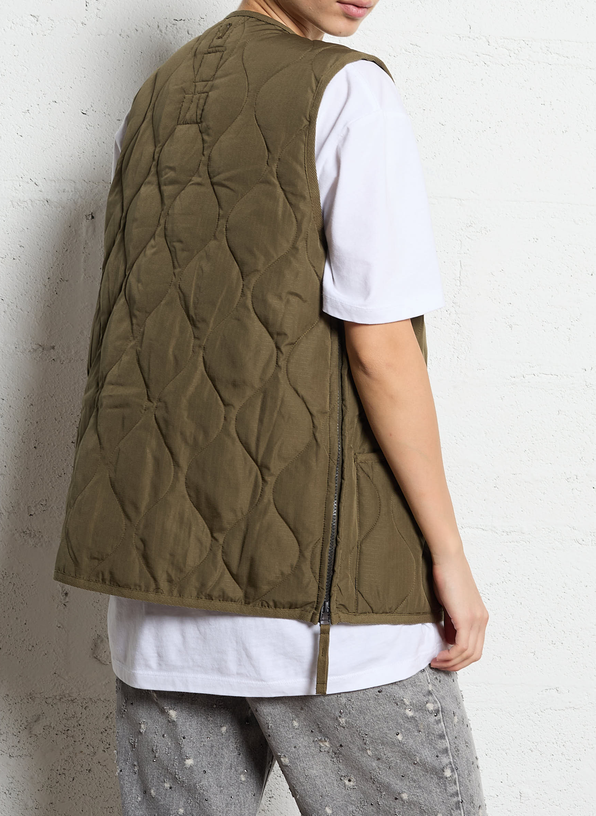 Quilted straight-cut jacket TAION Khaki