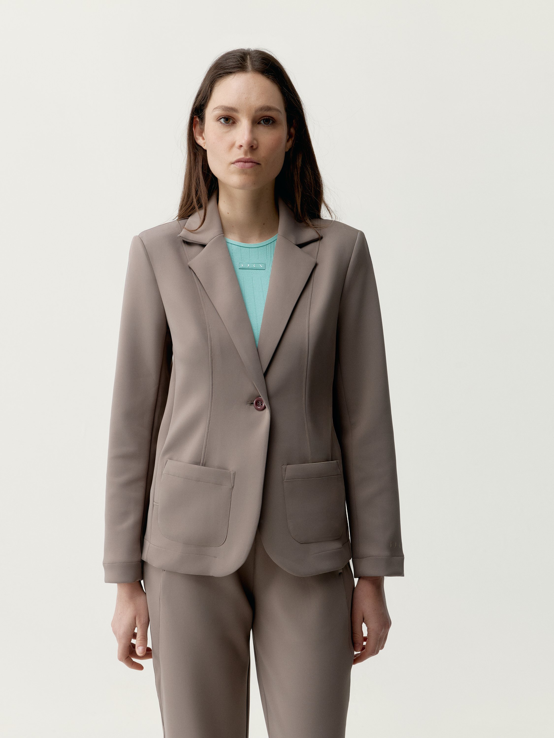 Straight-cut blazer, single-breasted Lyssa BORN Brown