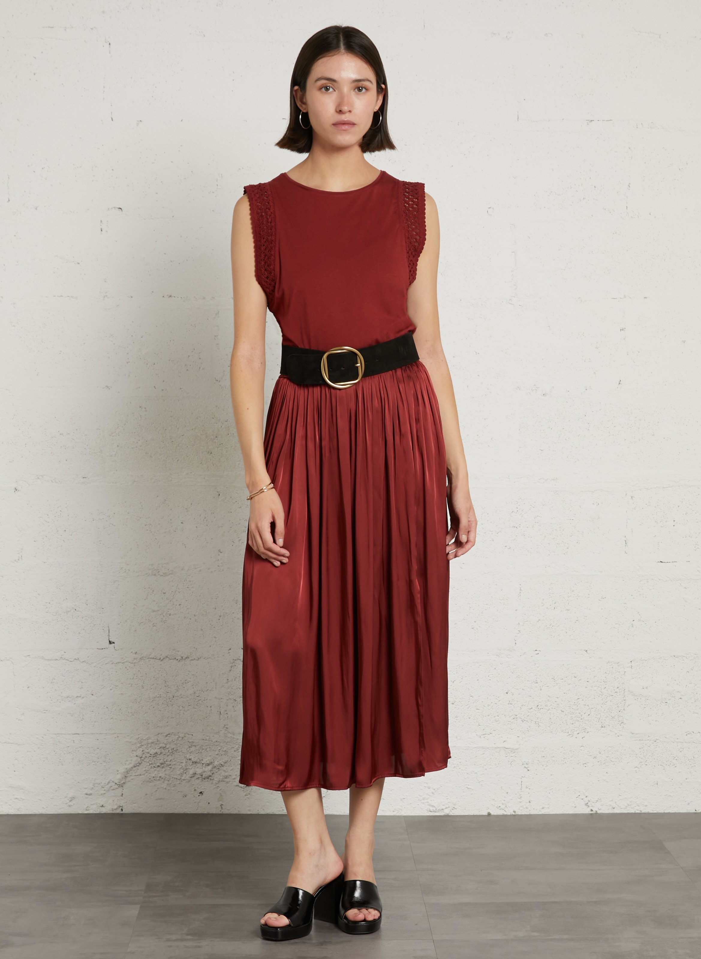 Straight fit cotton blend t-shirt MAISON 123 Red