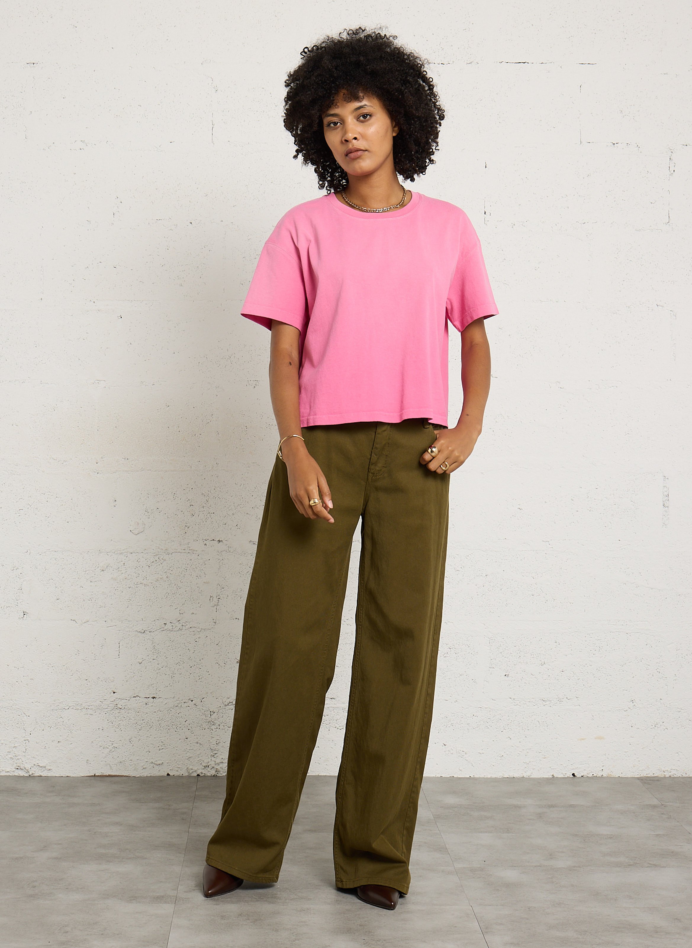 Tee-shirt ample uni AMERICAN VINTAGE Rose