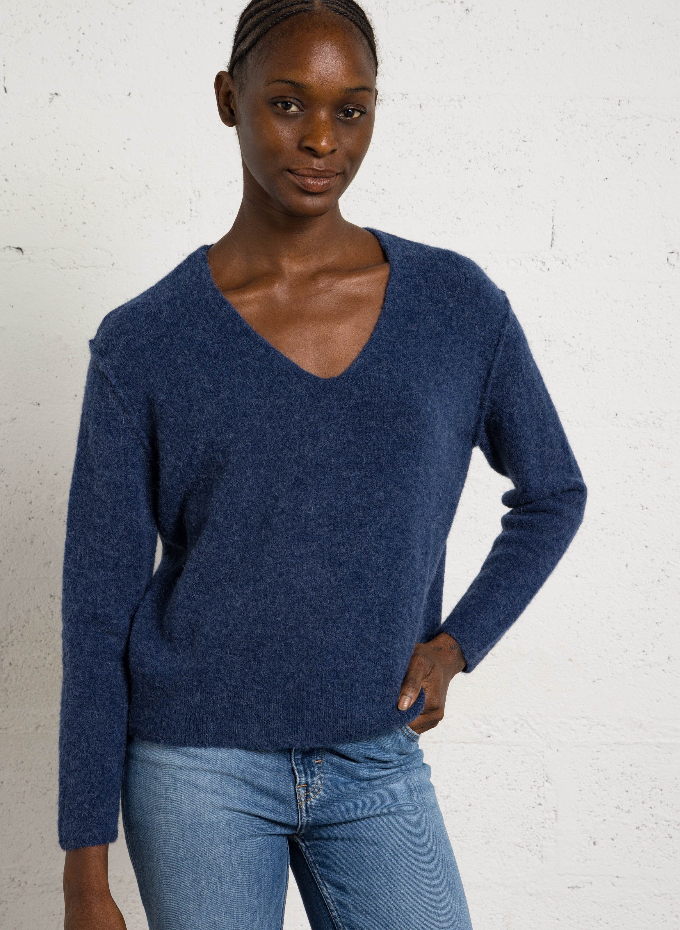 Oversized wool-blend sweater MAISON ANJE Blue