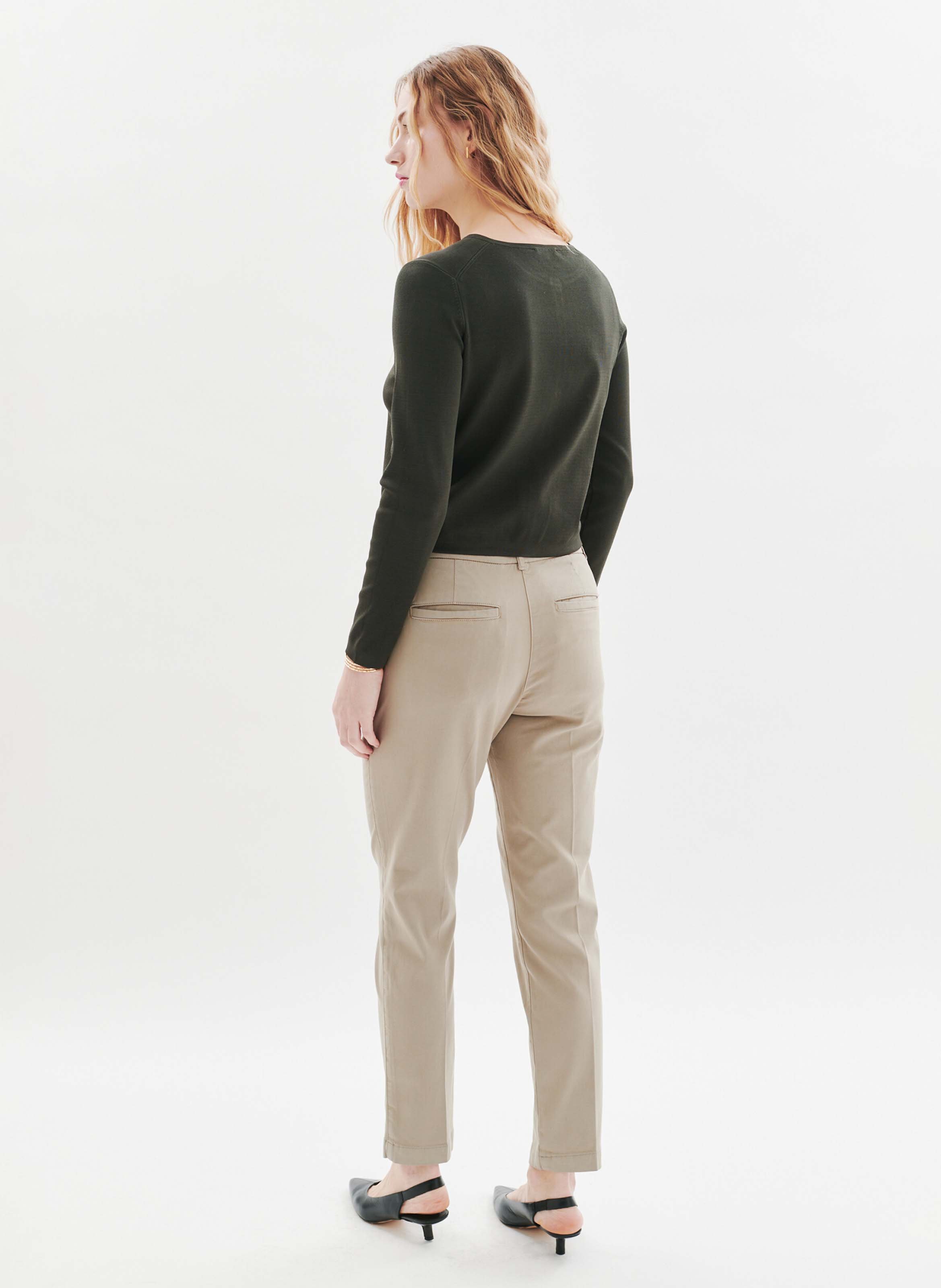 Pantalon slim en coton mélangé CAROLL Gris