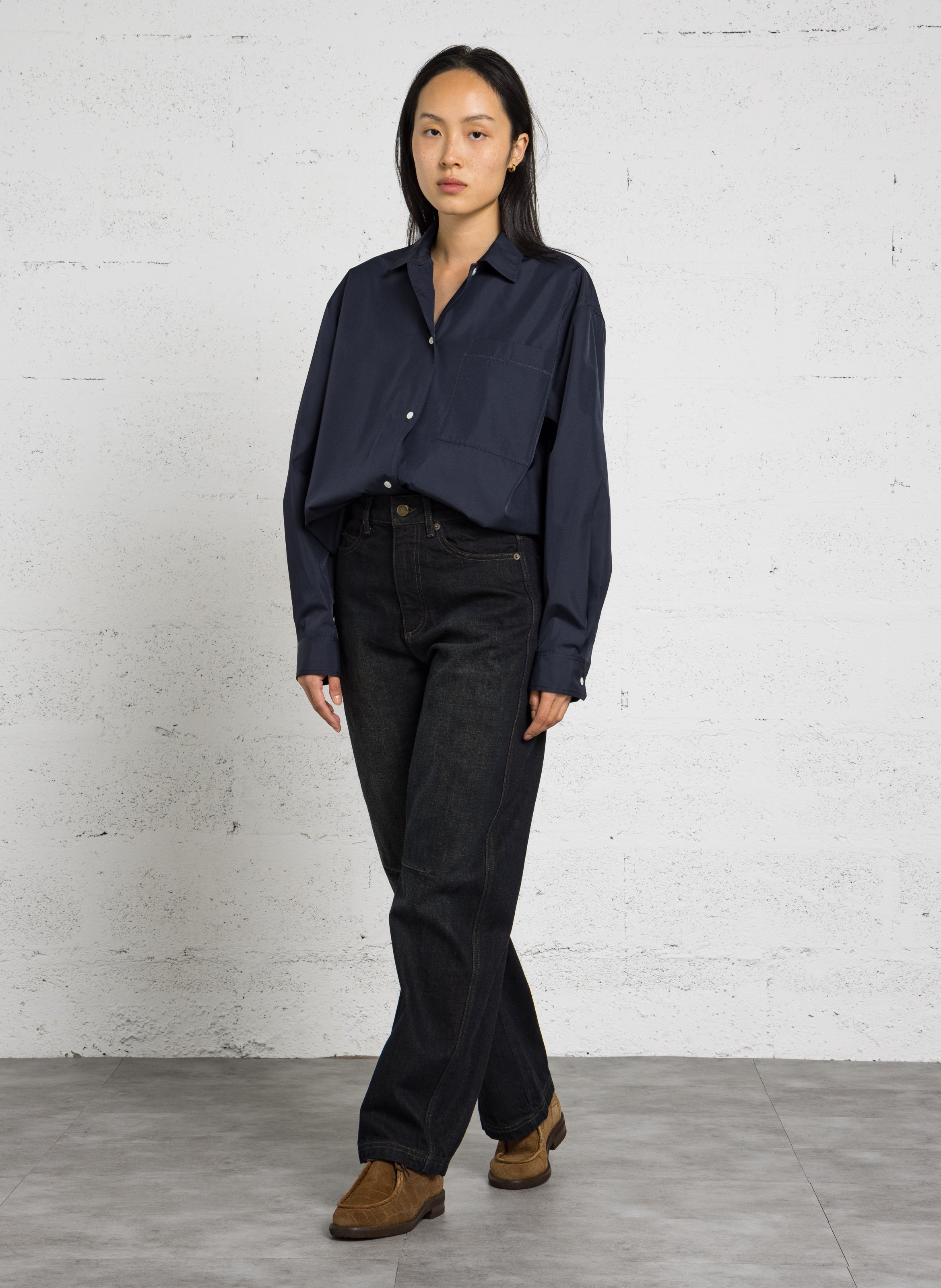 Loose-fit shirt with classic collar SOEUR Blue