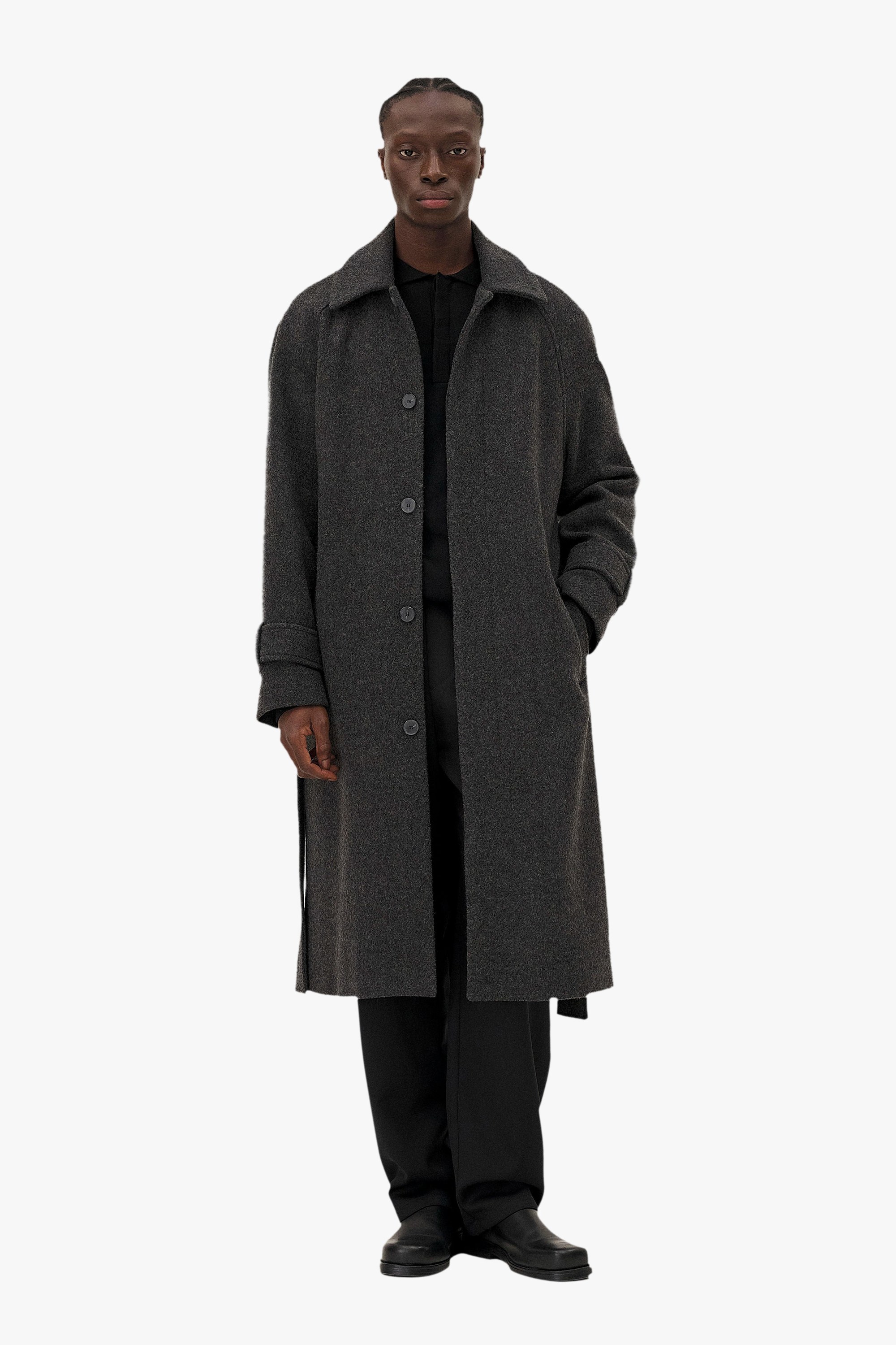 MANTEAU LONG CEINTURÉ VERLAINE Noyoco Grey