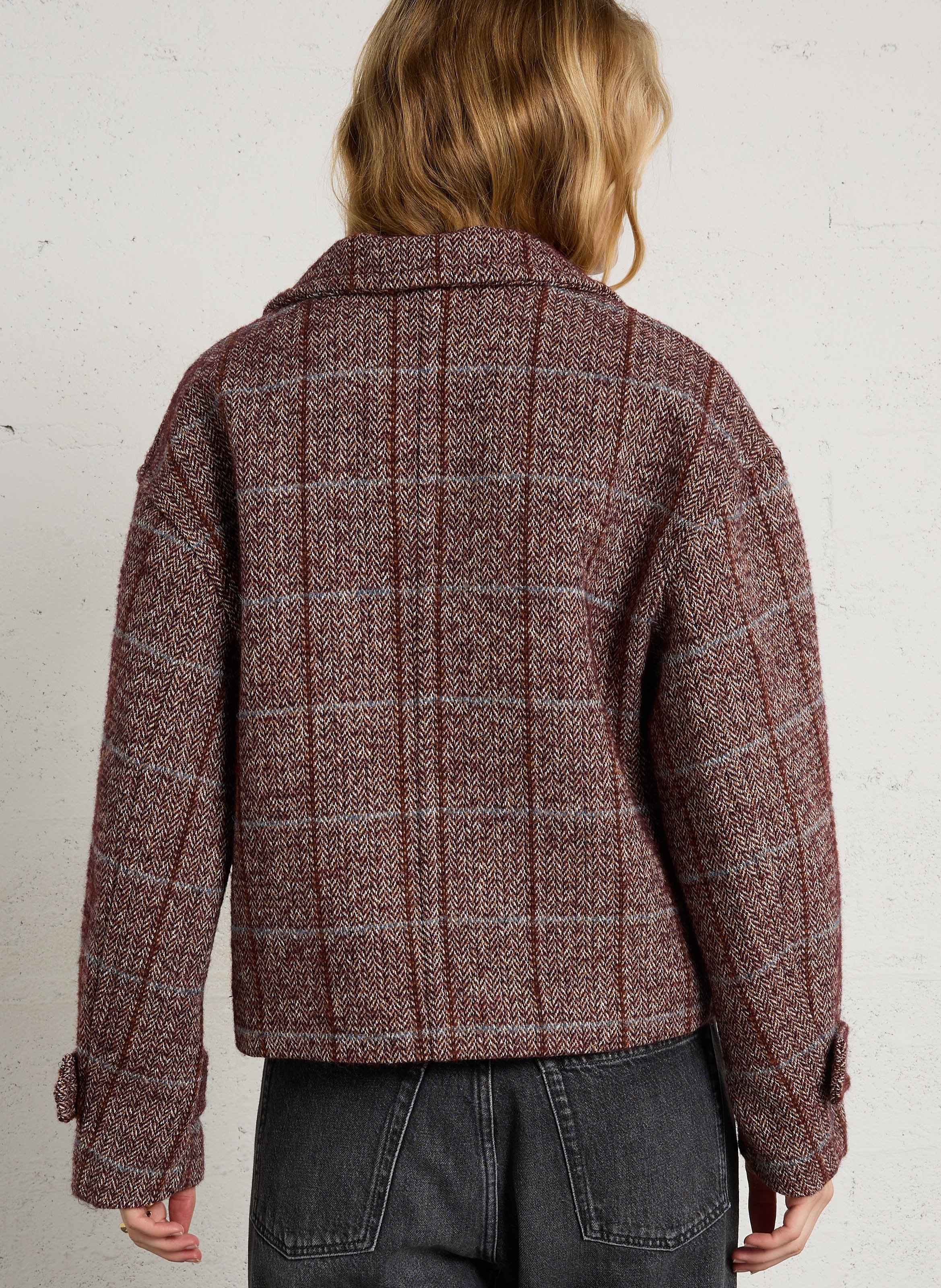 Oversized short checked coat MAISON HOTEL Multicolored