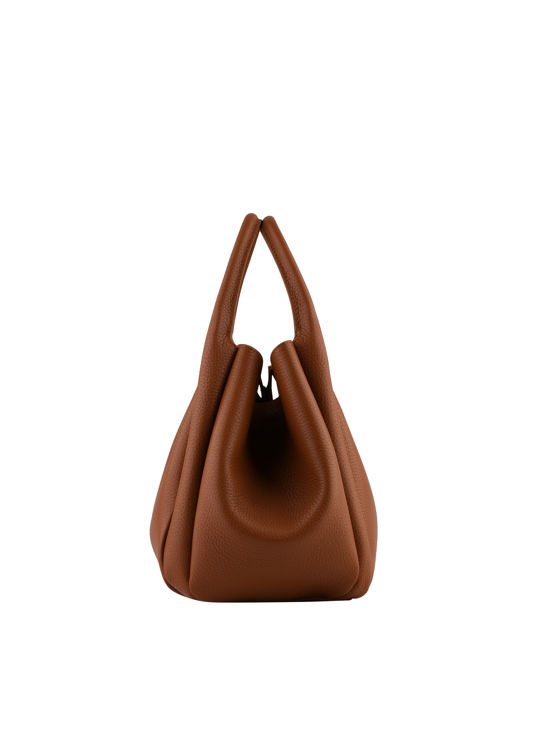 Calfskin leather handbag POURCHET Brown
