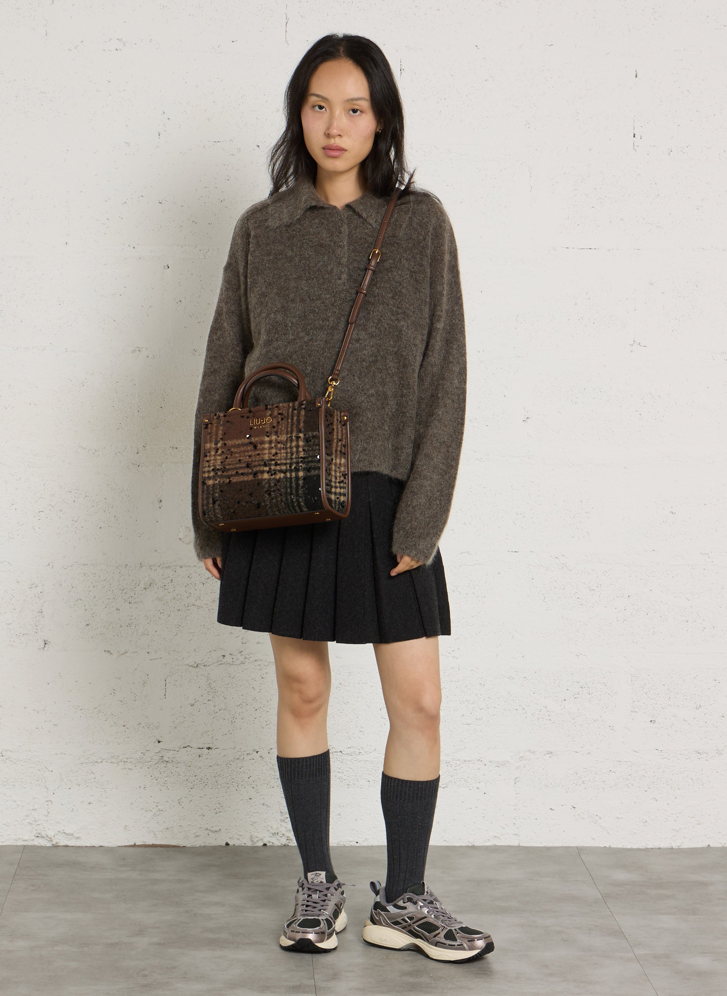 Short pleated skirt DES PETITS HAUTS Grey
