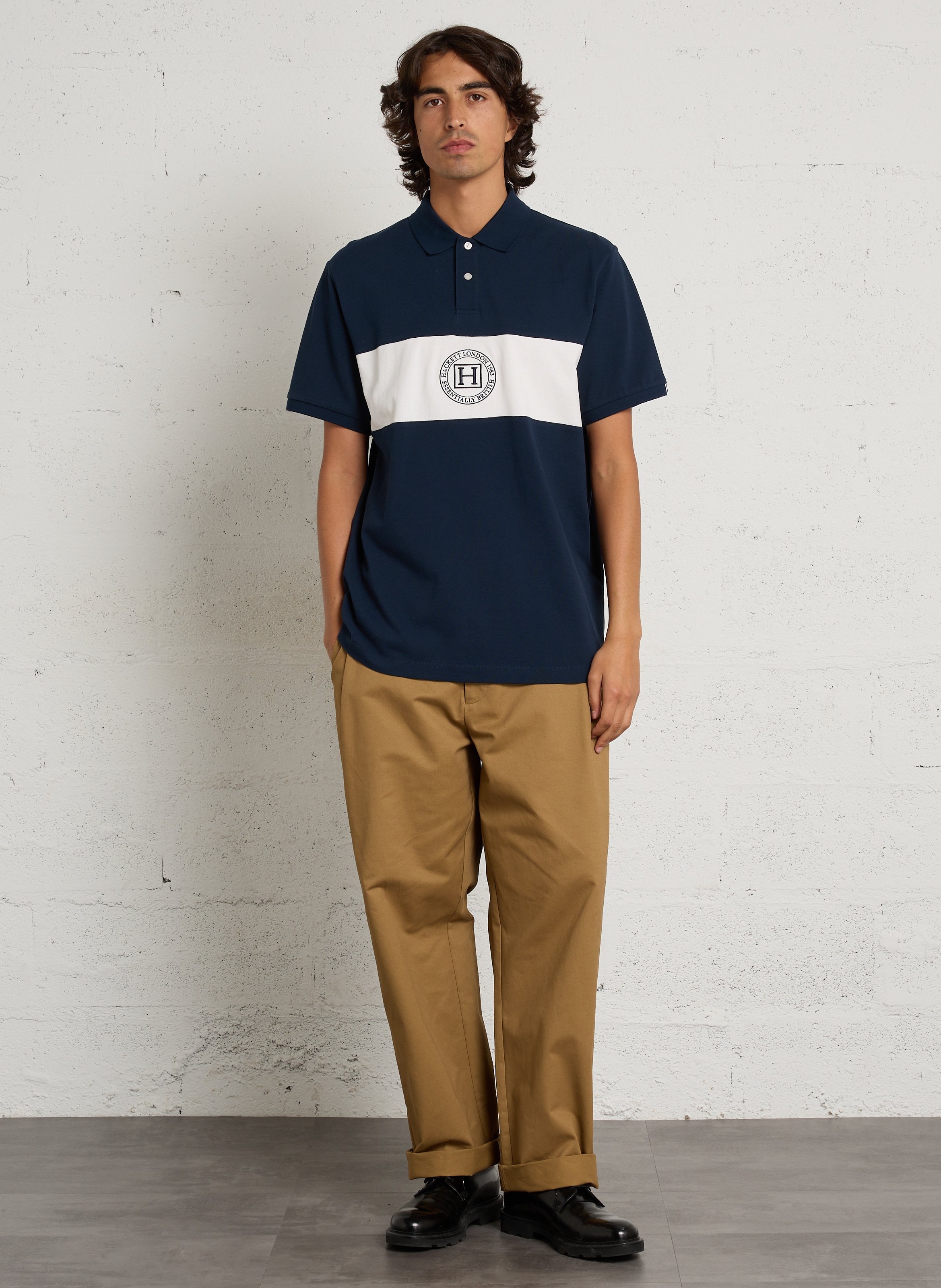 Poloshirt aus Baumwolle HACKETT Blau