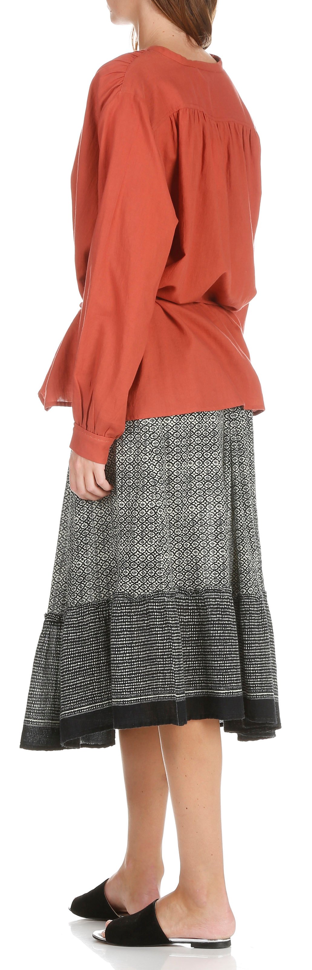 Cotton shirt with narrow belt SWILDENS Pink