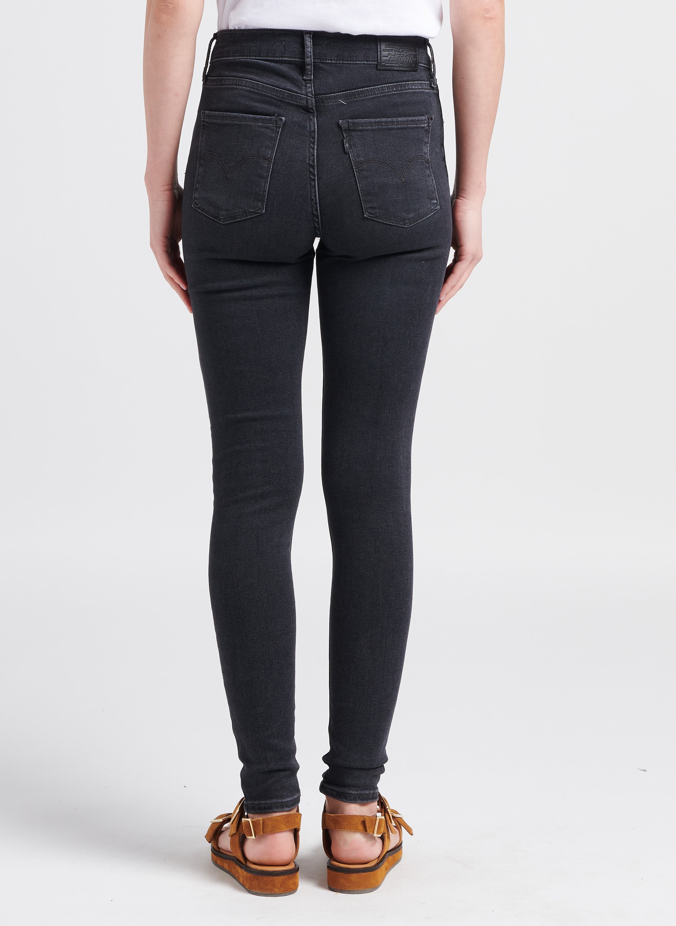 Jean skinny taille haute en coton mélangé LEVI'S Noir