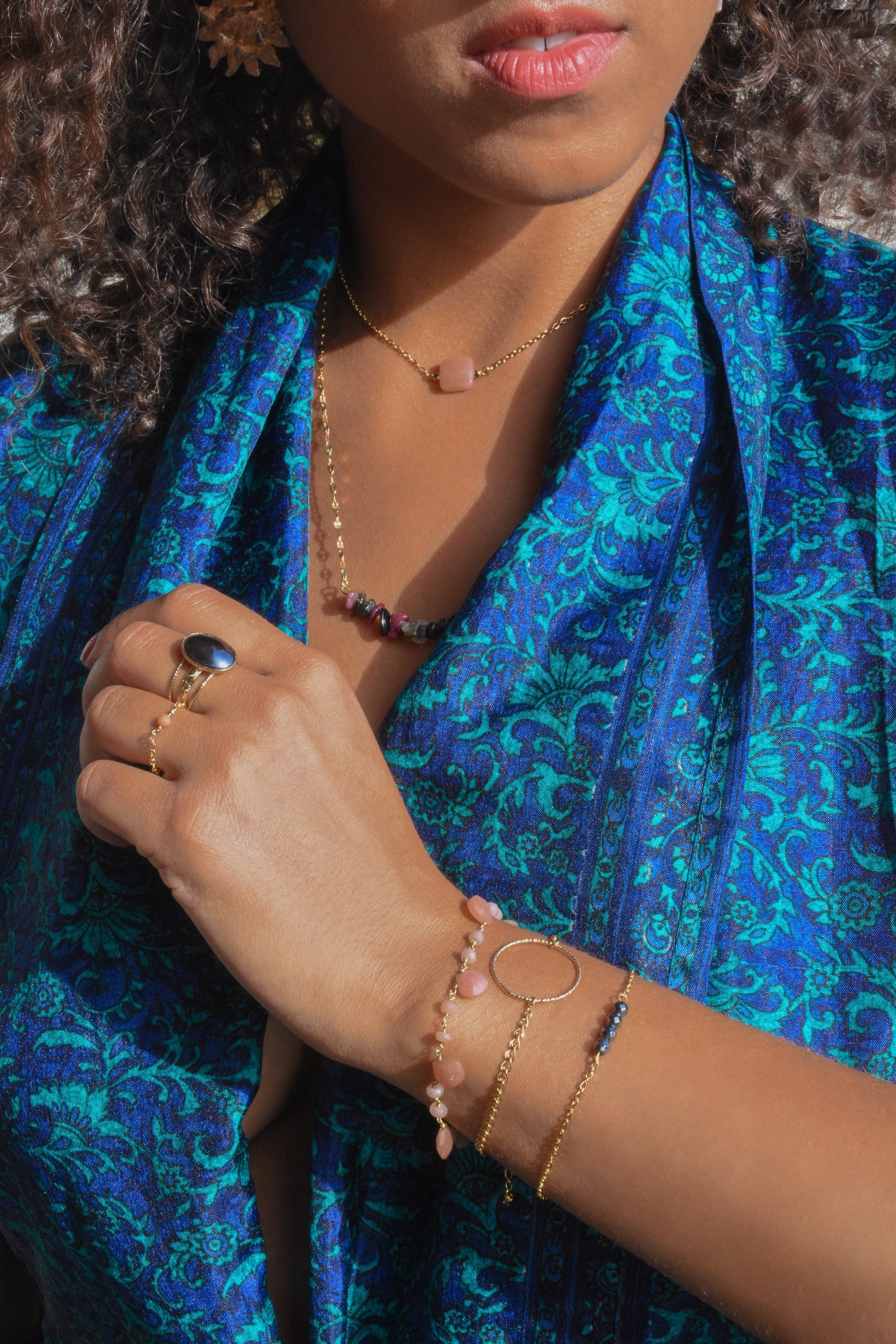 Orange moonstone necklace GINANDGER Orange