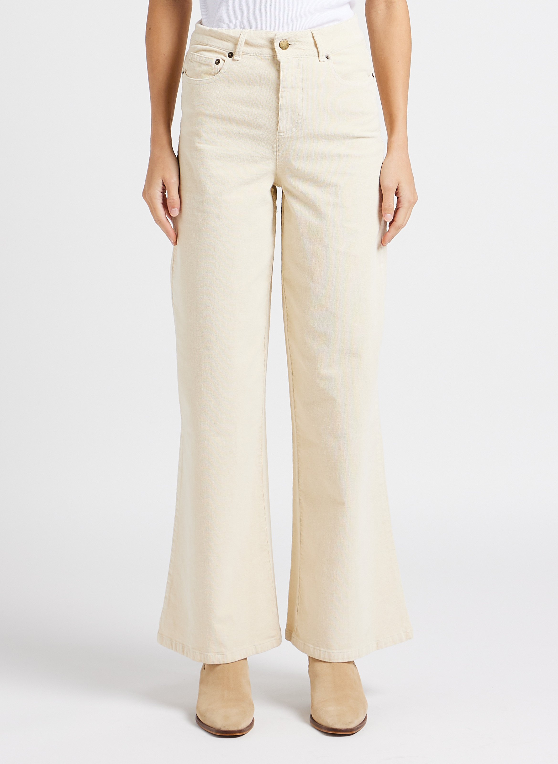 Wide-leg cotton-blend pants MAX&Co. White