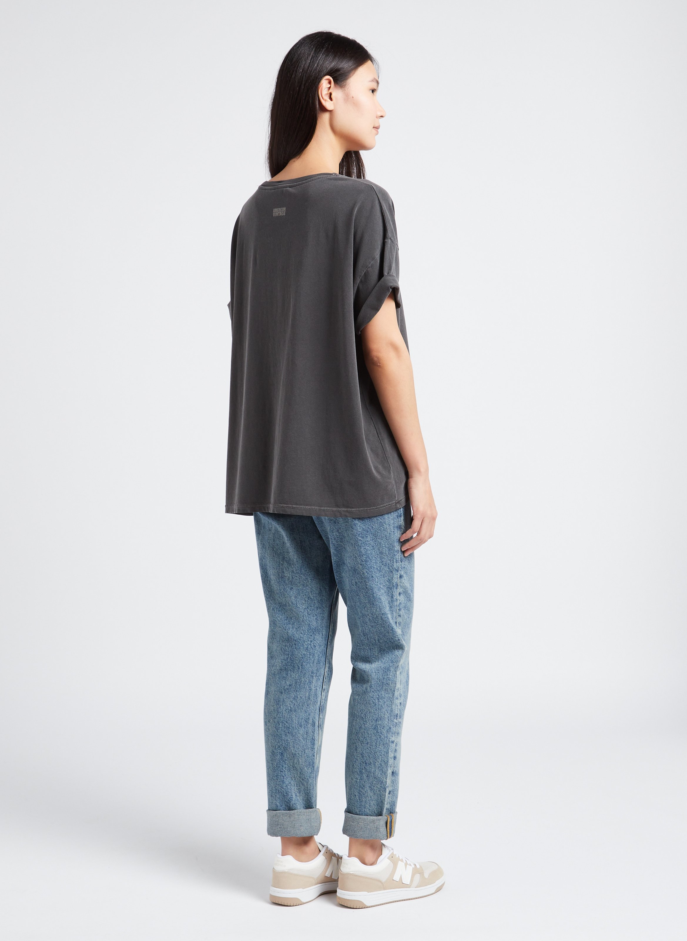 Oversized T-shirt met ronde hals | katoenblend Zwart
