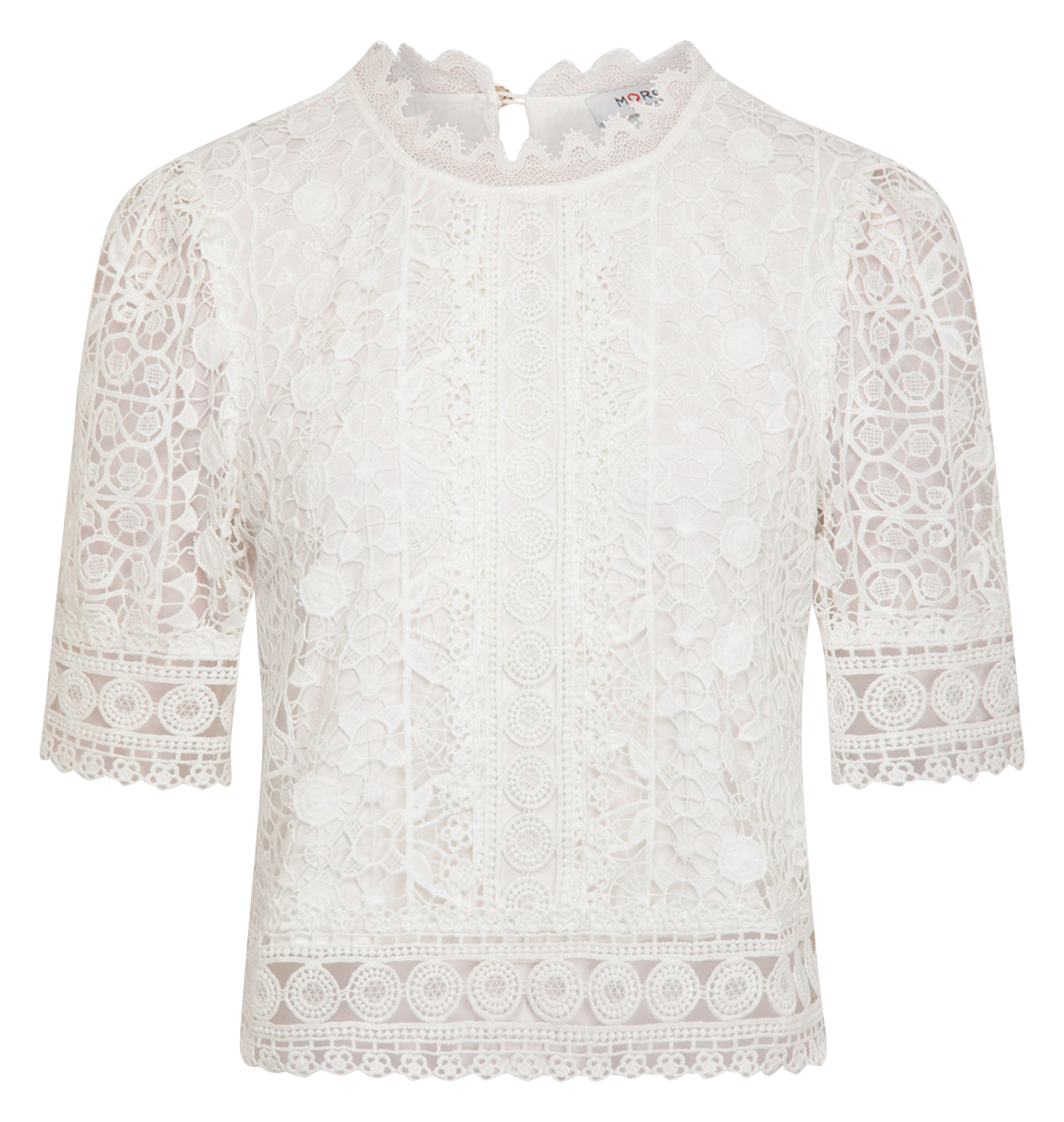 Top col victorien en dentelle  MORGAN Blanc