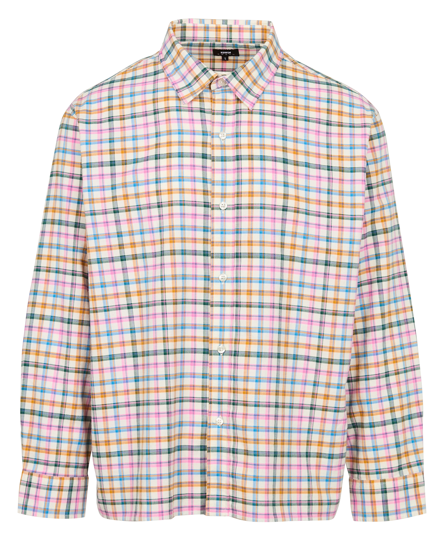 Chemise regular à carreaux en coton EDWIN Rose