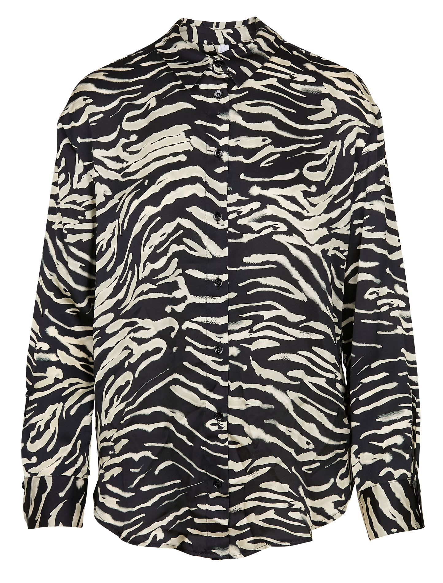 Printed straight shirt with classic collar IMPERIAL Black