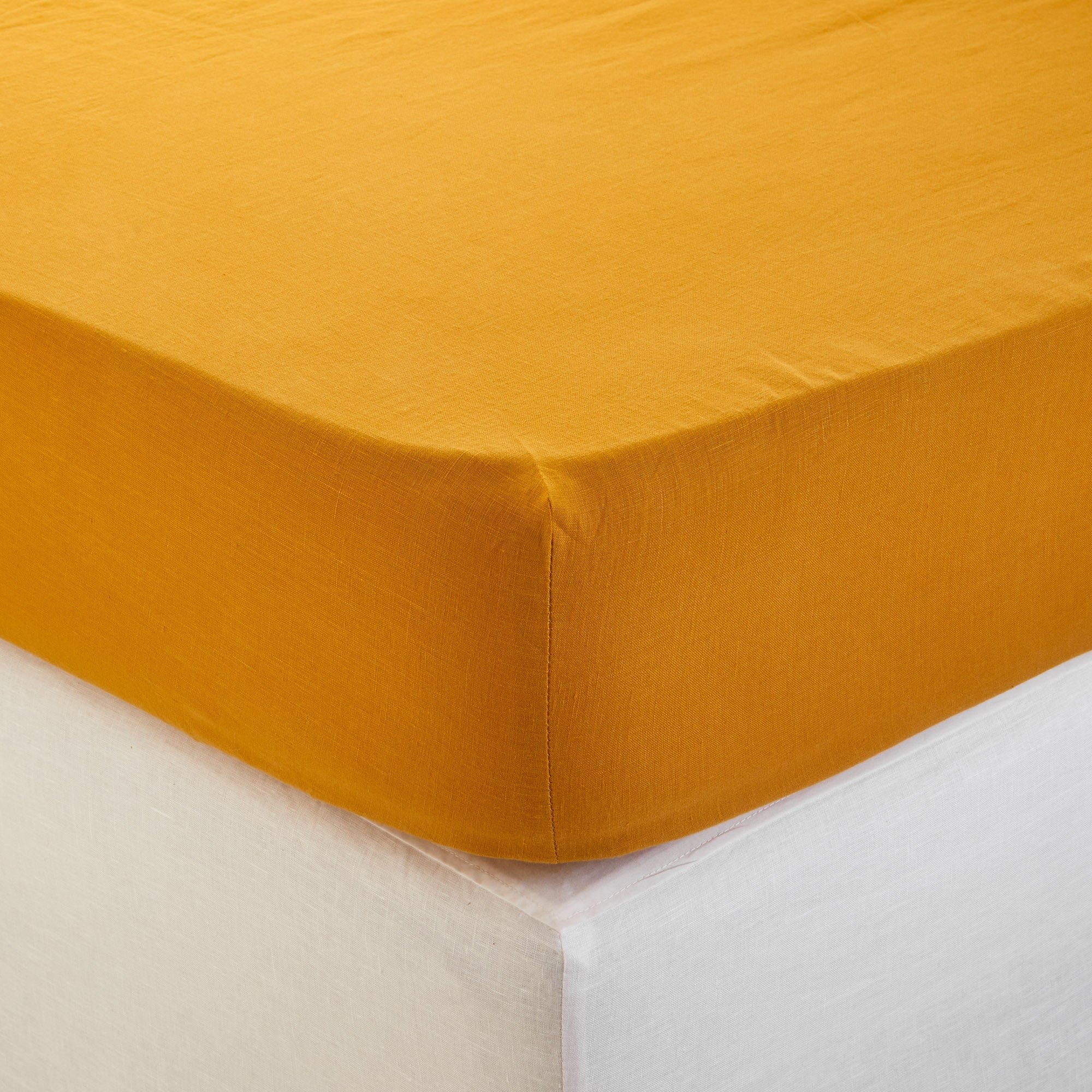LOU - Cotton fitted sheet MADURA Yellow
